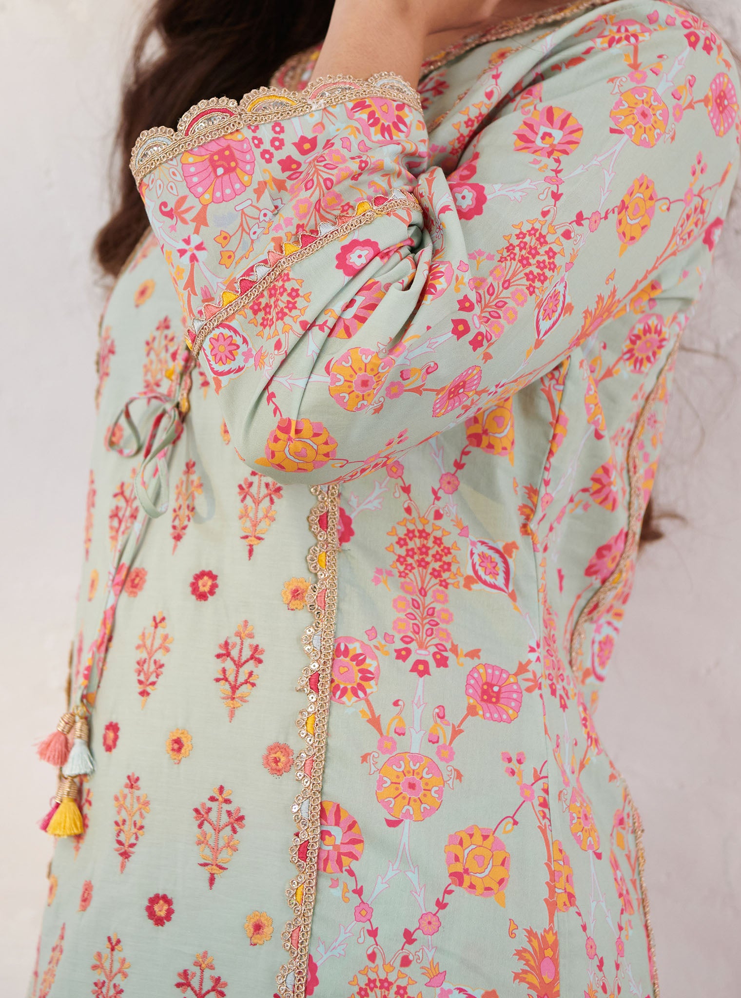 Mulmul Cotton Harper Green Kurta