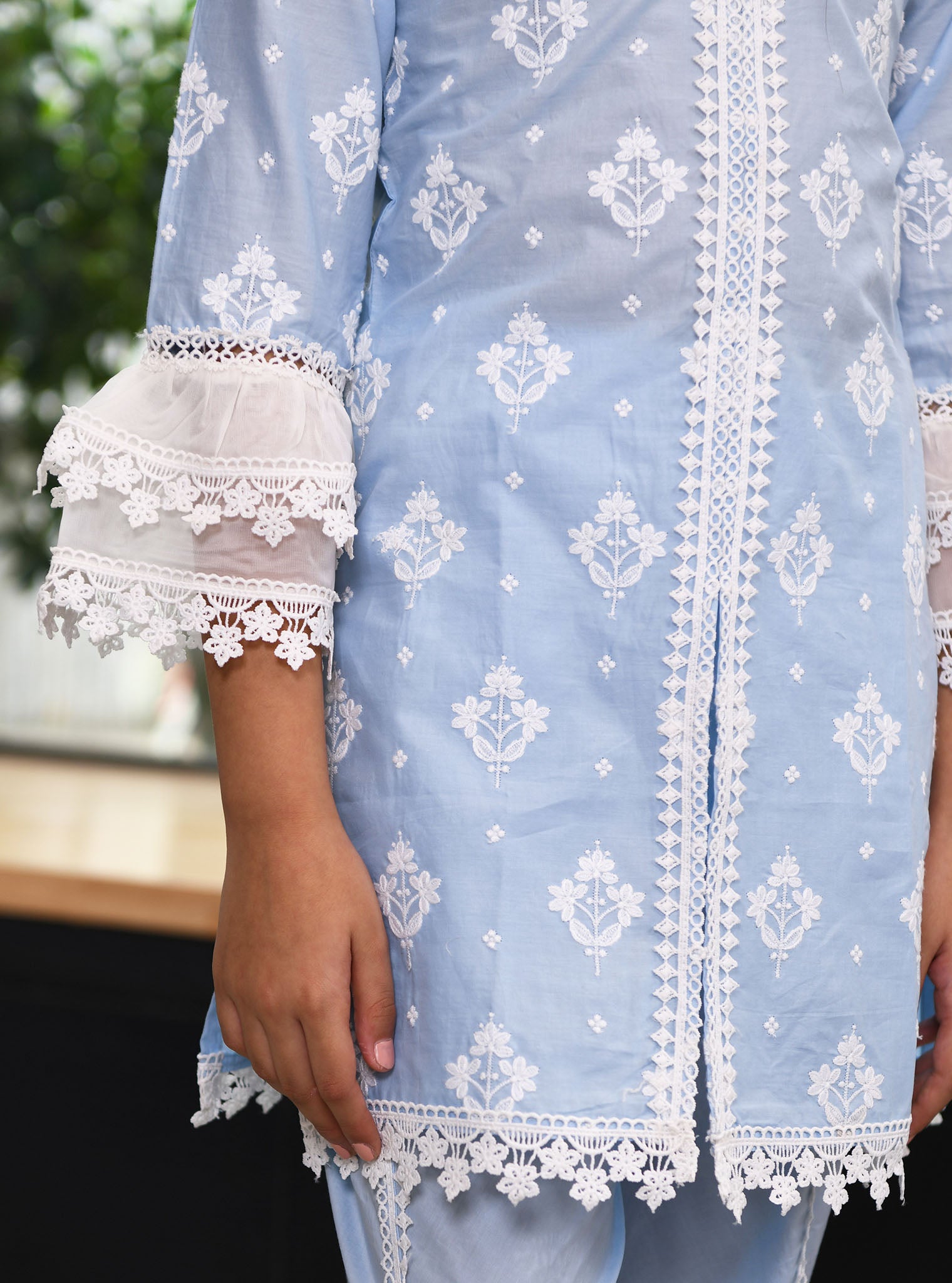 Mulmul Blue Cotton Hope Kurta