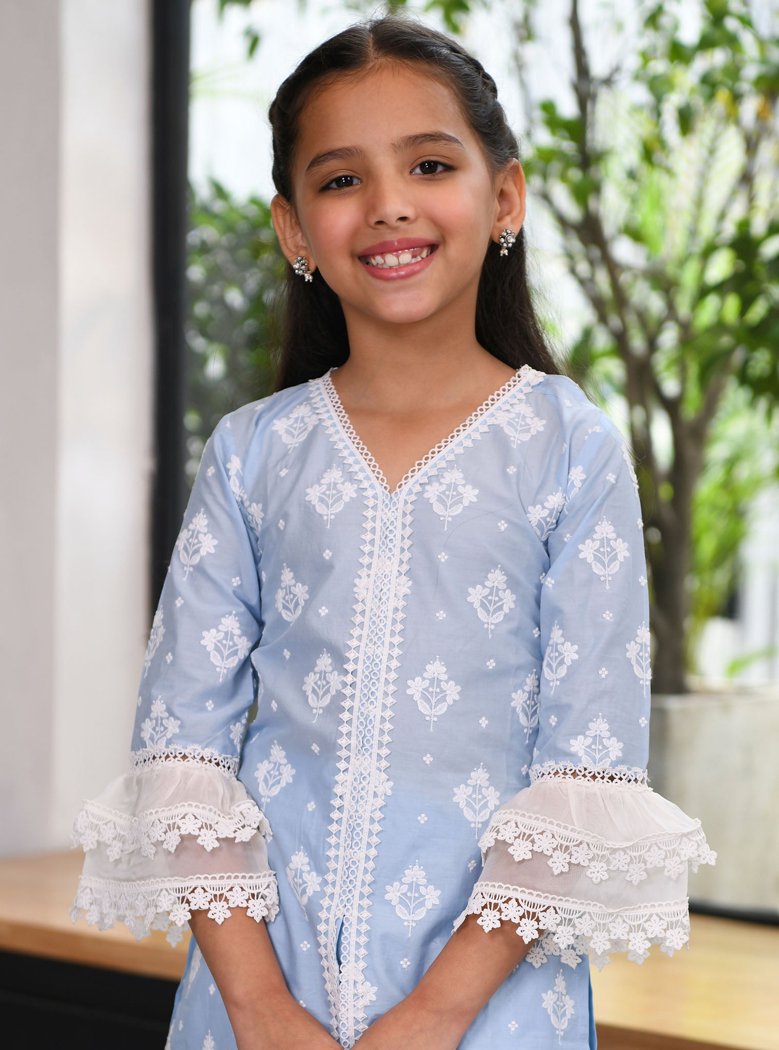 Mulmul Blue Cotton Hope Kurta
