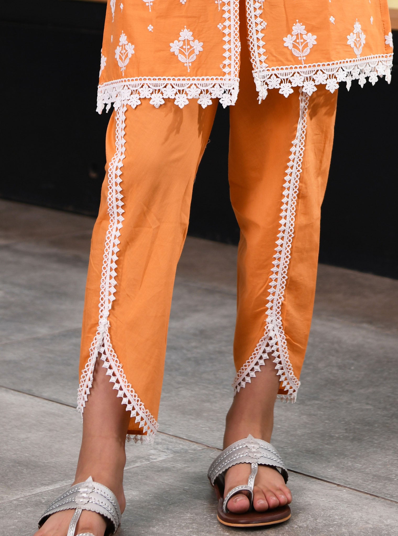 Mulmul Orange Cotton Hope Dhoti Pant