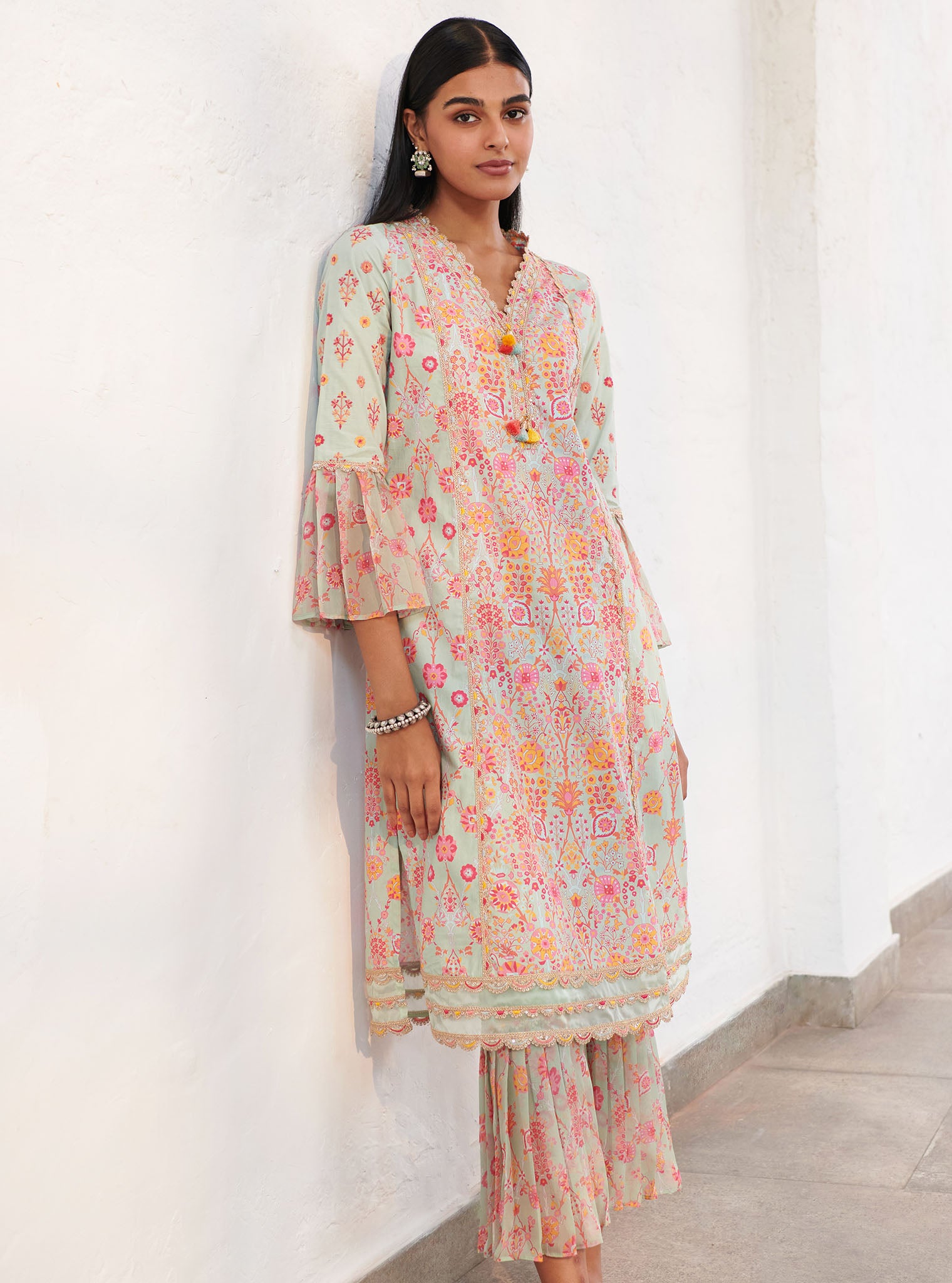 Mulmul Cotton Isla Green Pant