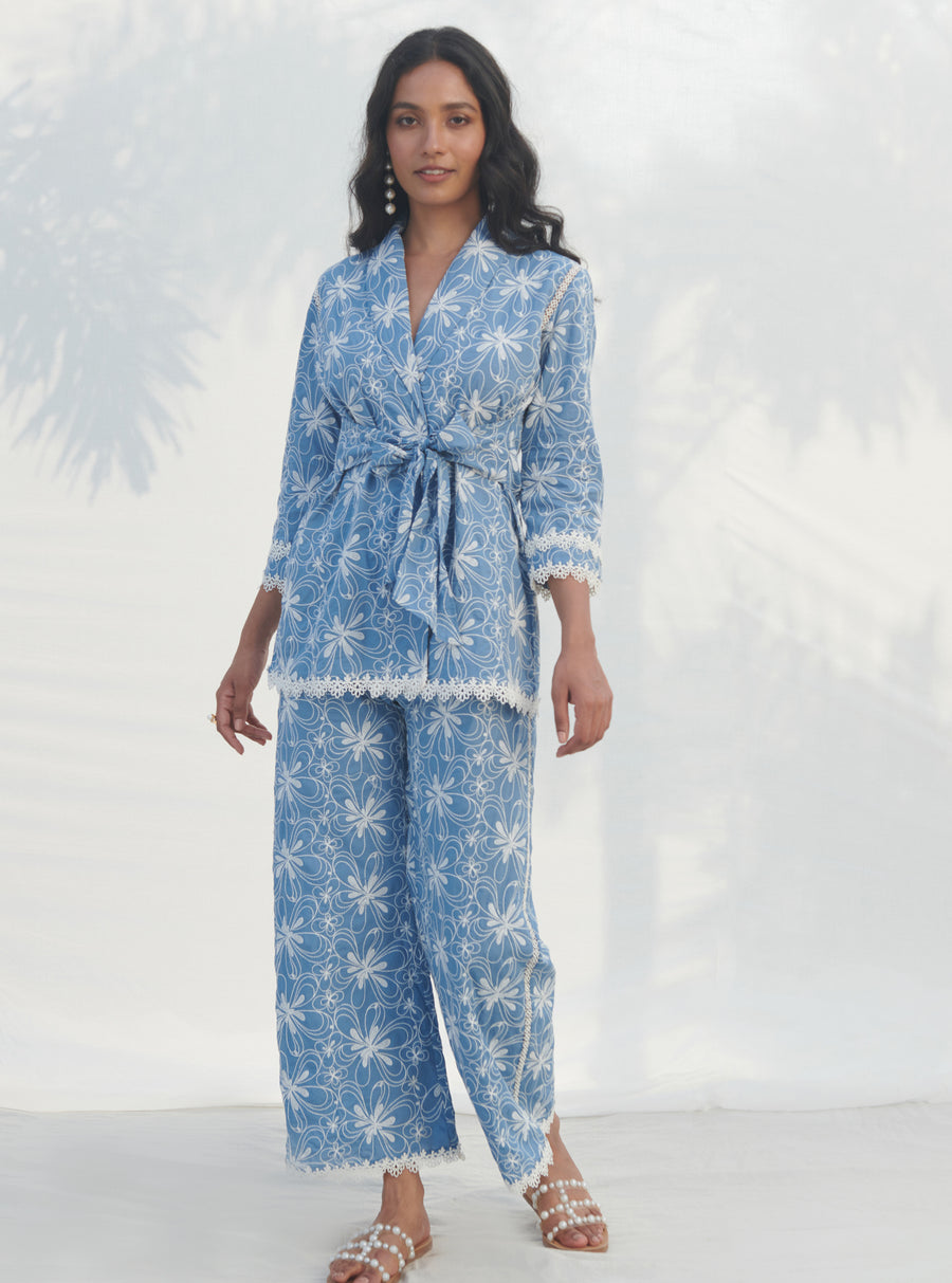 Lorna Supima Cotton Warp Green Co-ord Set