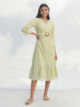 Mulmul Cotton Lillian Green Dress