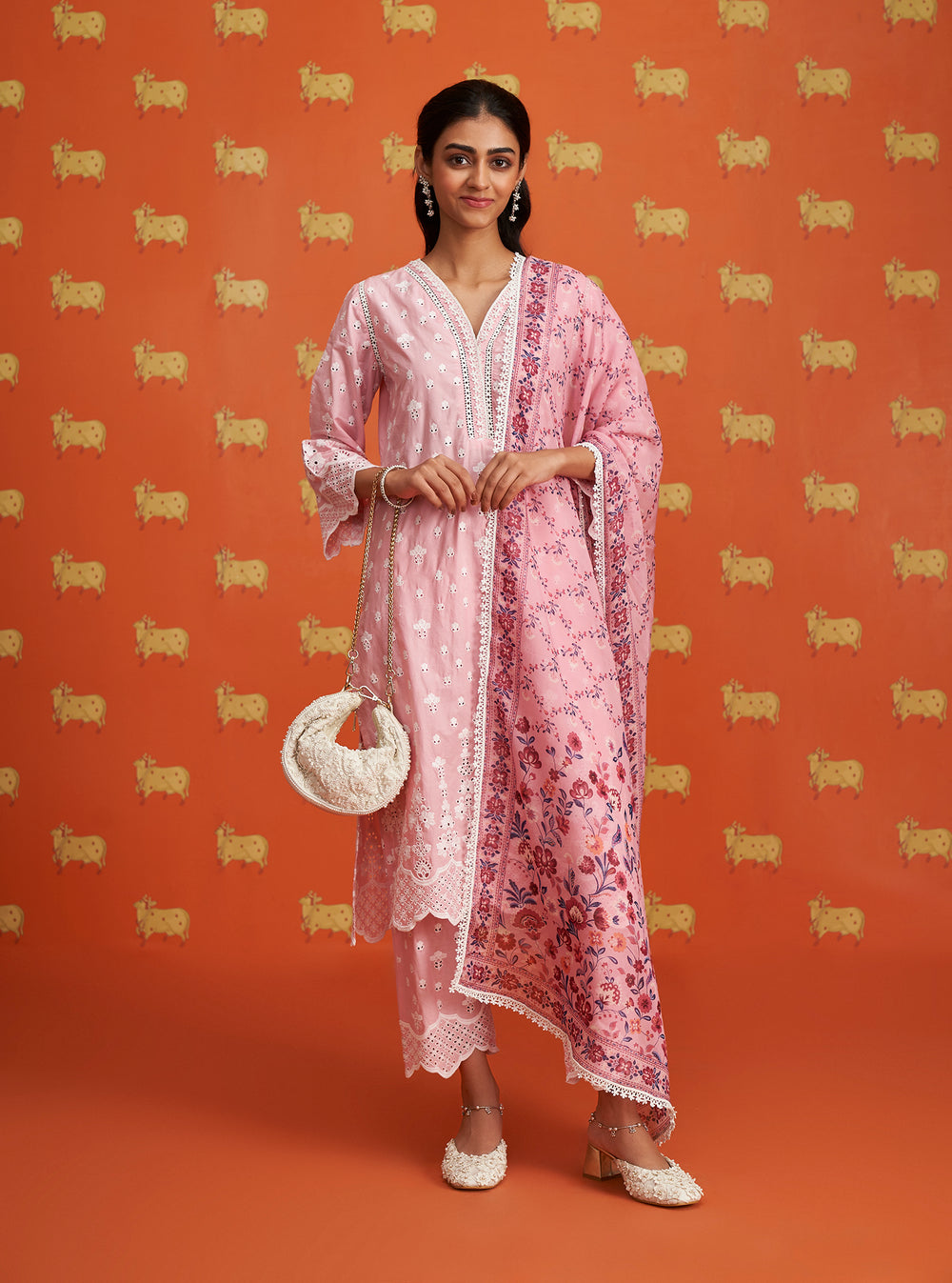 Mulmul Supima Cotton Kainat Pink Kurta main image 0