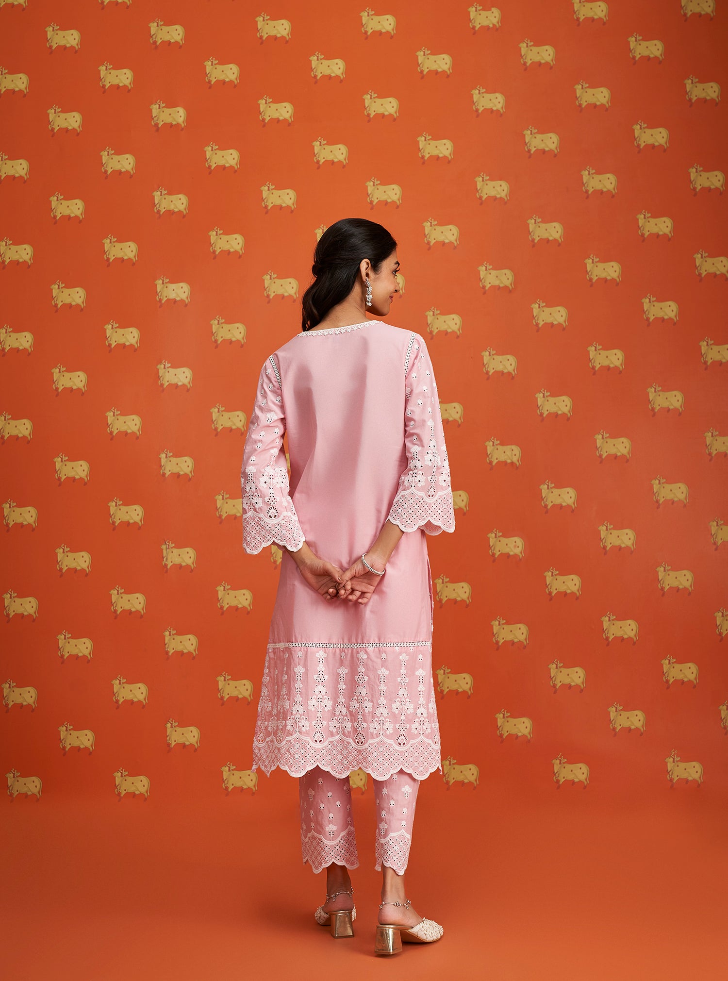 Mulmul Supima Cotton Kai Pink Kurta main image 0
