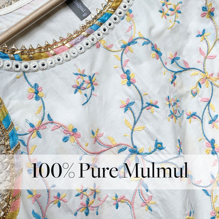 Mulmul Cotton Makayla Off White Kurta