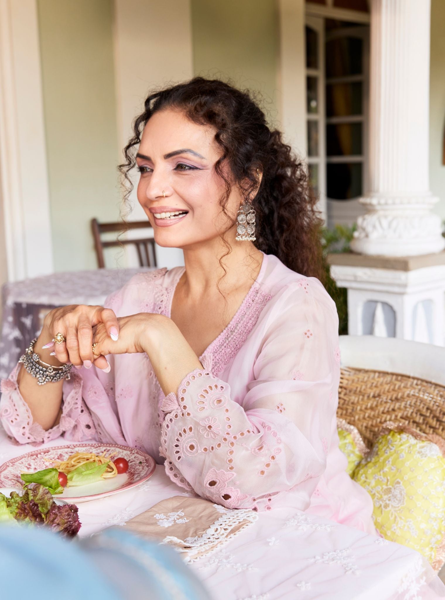Miso Organza Dusty Pink Kurta Set