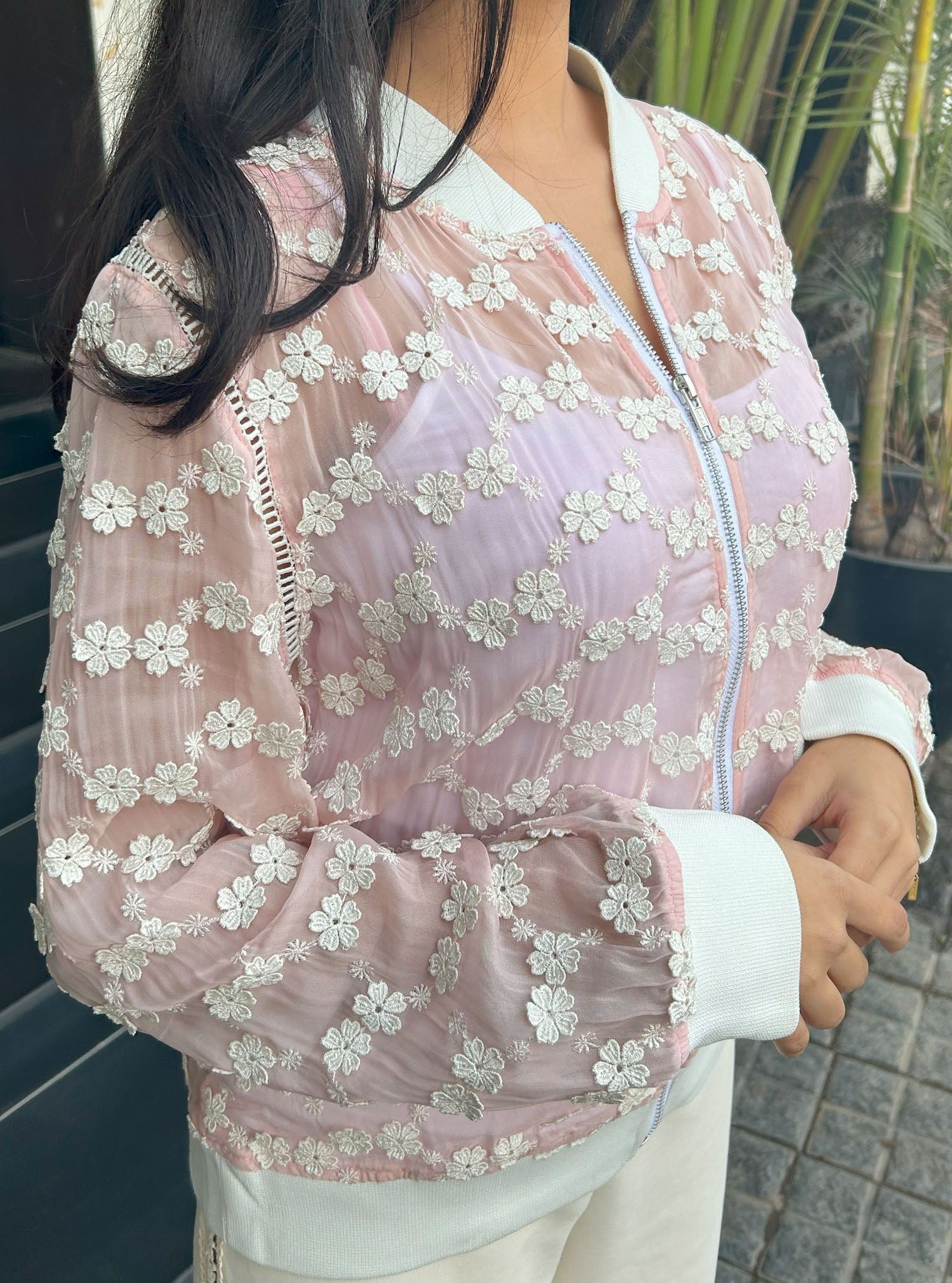 Mulmul Cotton Nix pink Jacket