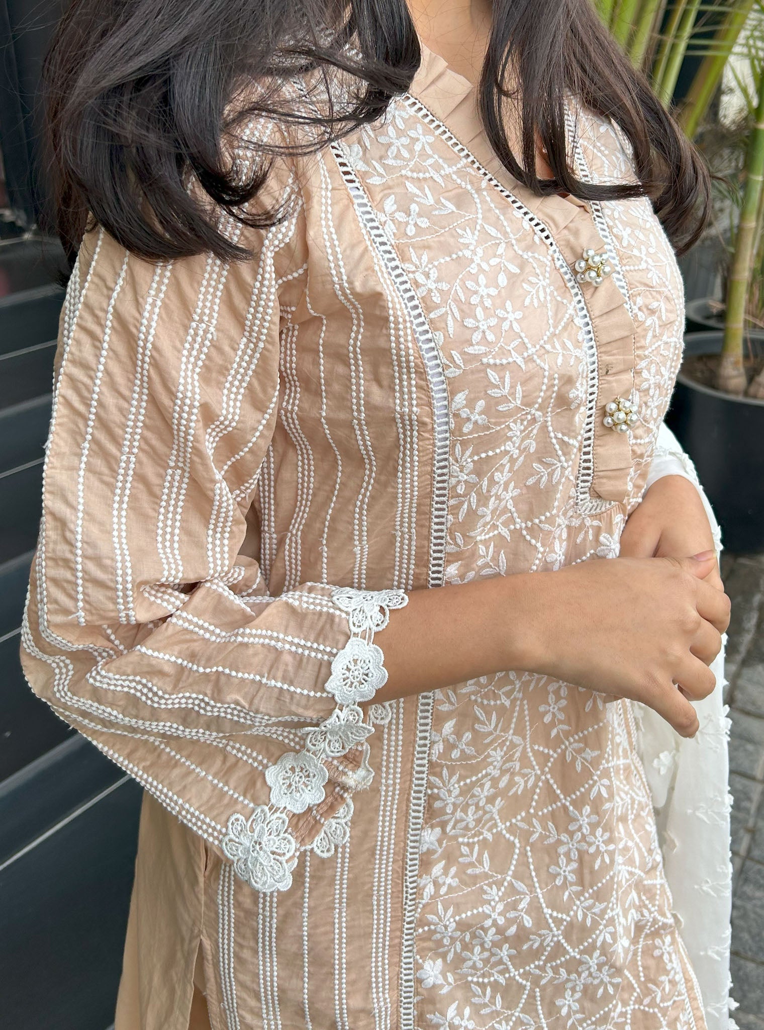 Mulmul Cotton Malani Beige kurta