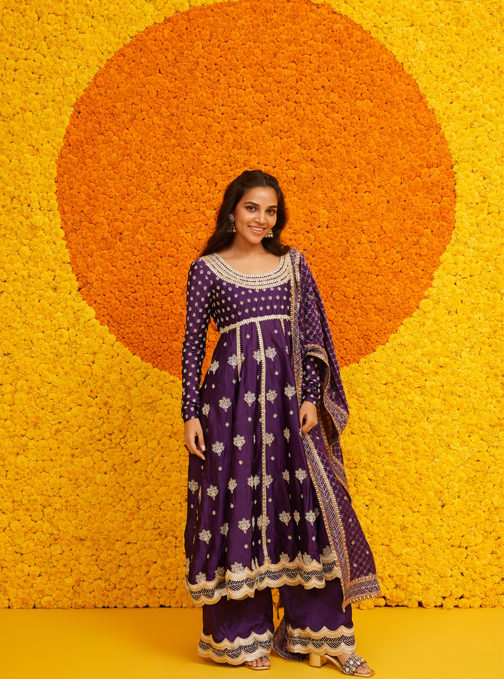 Palki Organza Satin Pink Kurta