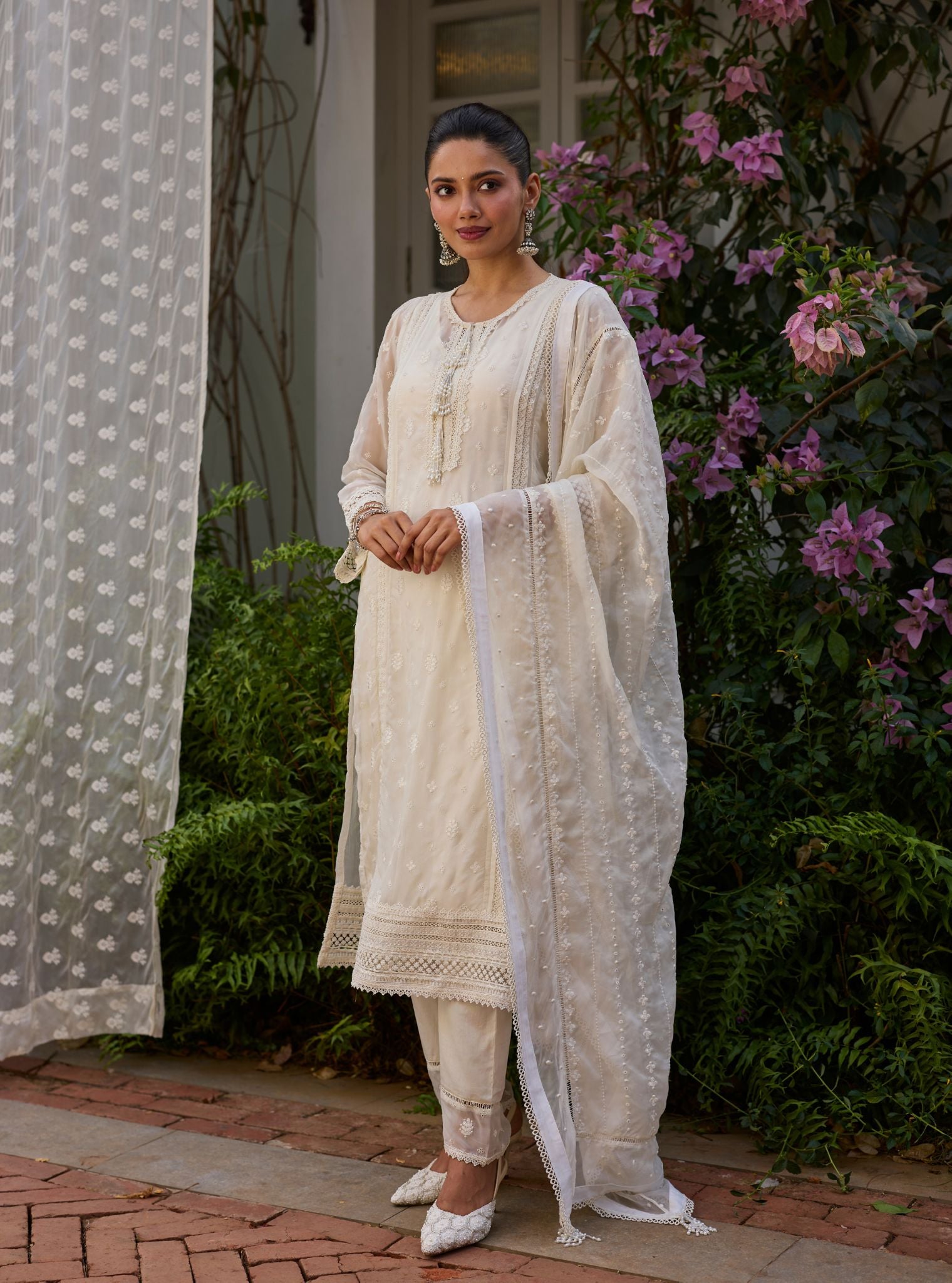 Koko Organza Off White Kurta Set