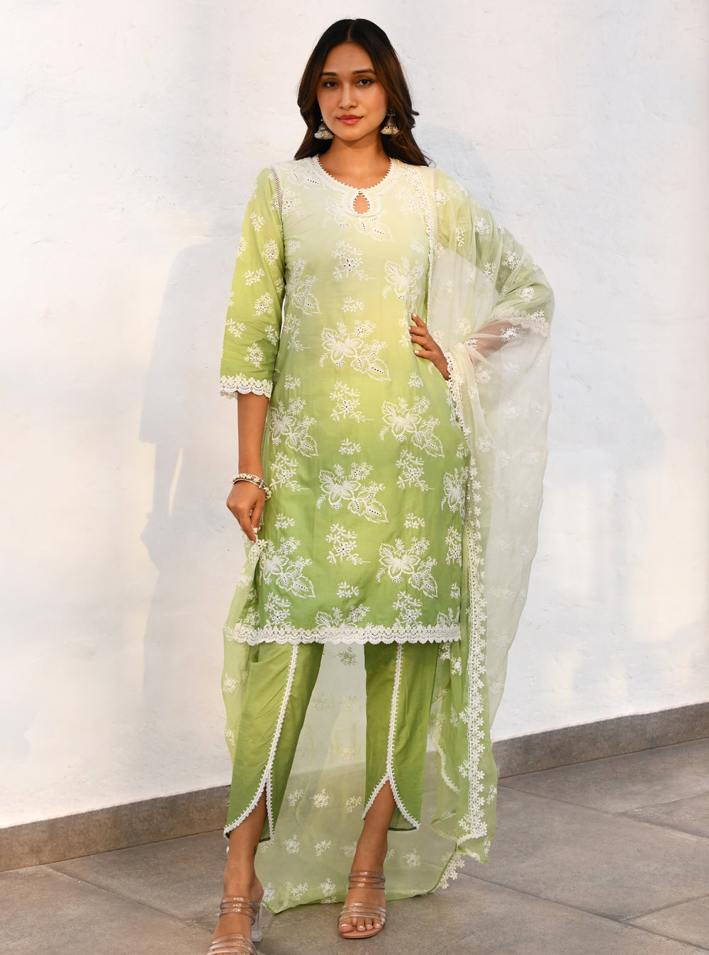 Mulmul Supima Cotton Savri White Pant main image 1