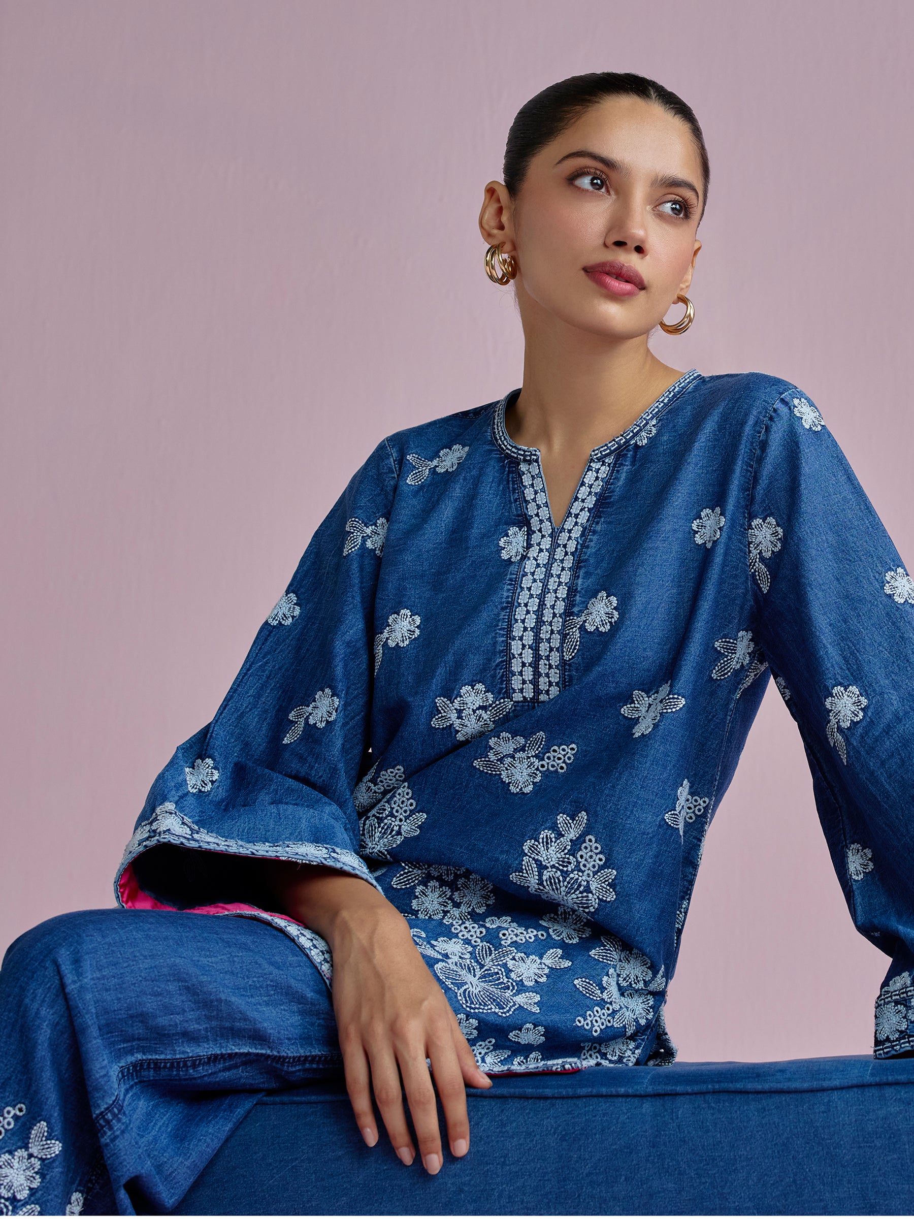 Vienne Denim Kurta Set
