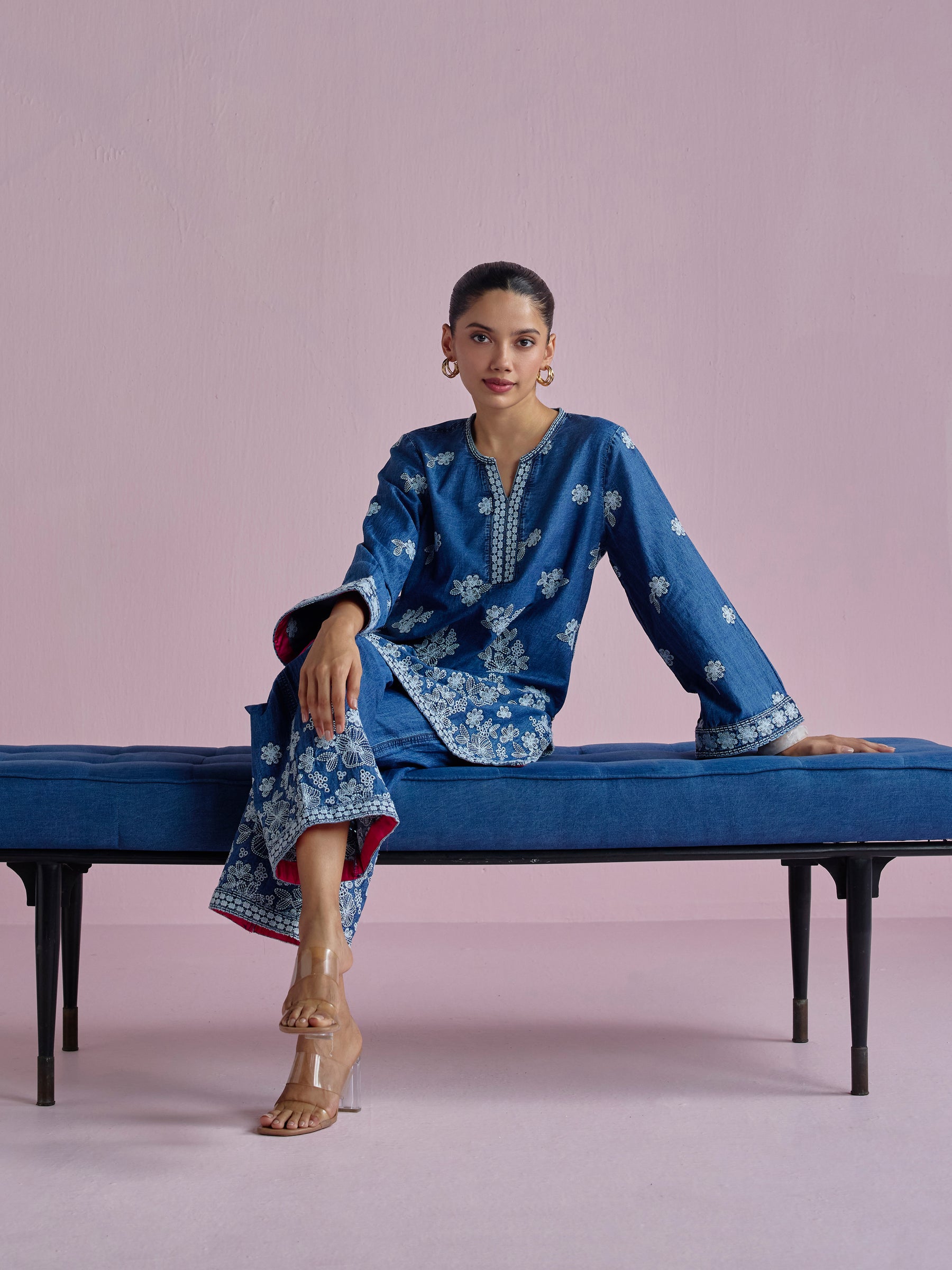 Vienne Denim Kurta Set