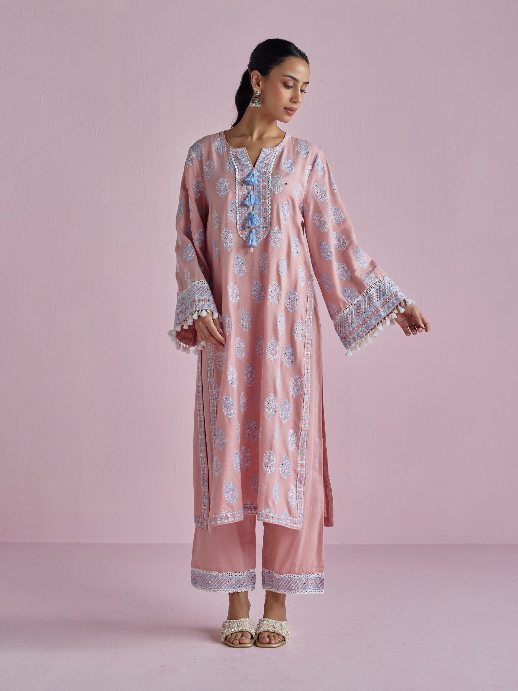 Lume Linen Pink Kurta Set