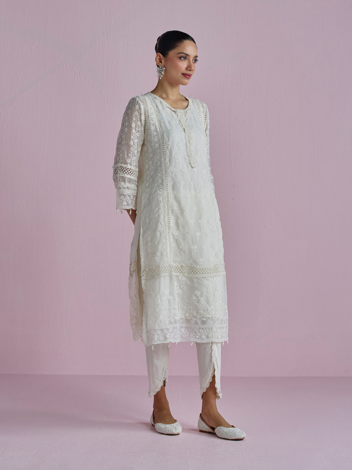 Yani Organza Off White Kurta Set