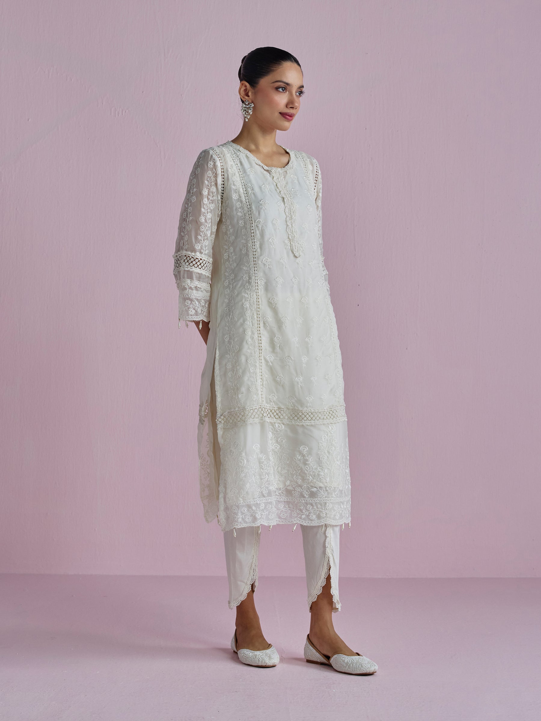 Yani Organza Off White Kurta Set