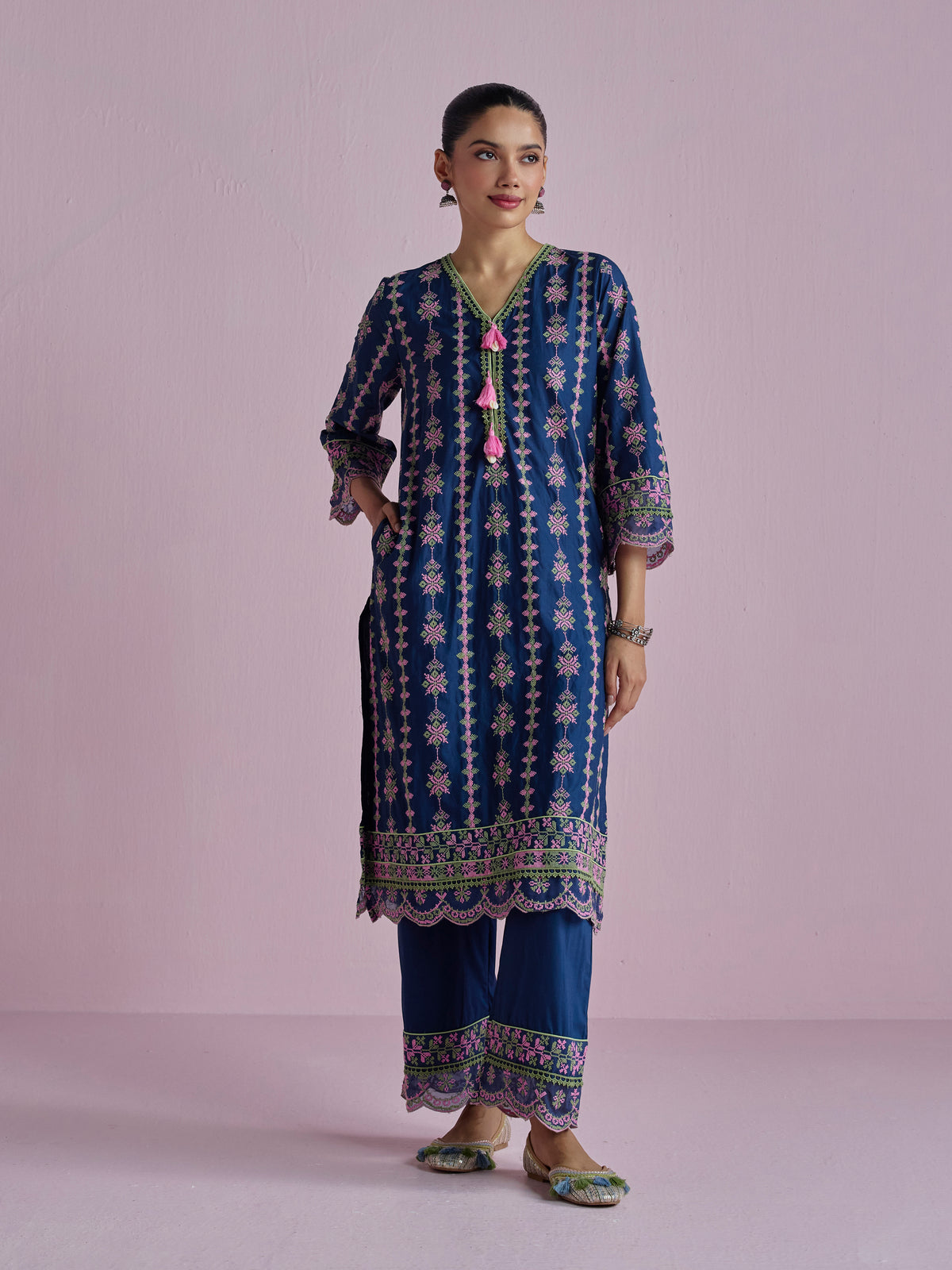 Mua Supima Cotton Navy Kurta Set