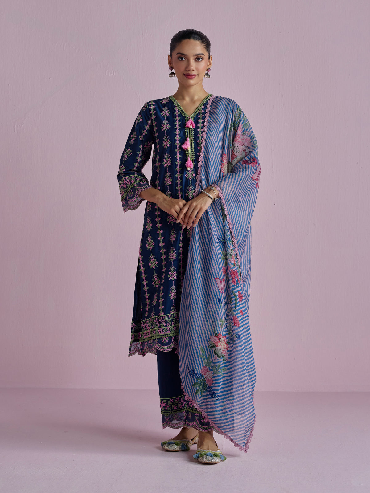 Mua Supima Cotton Navy Kurta Set