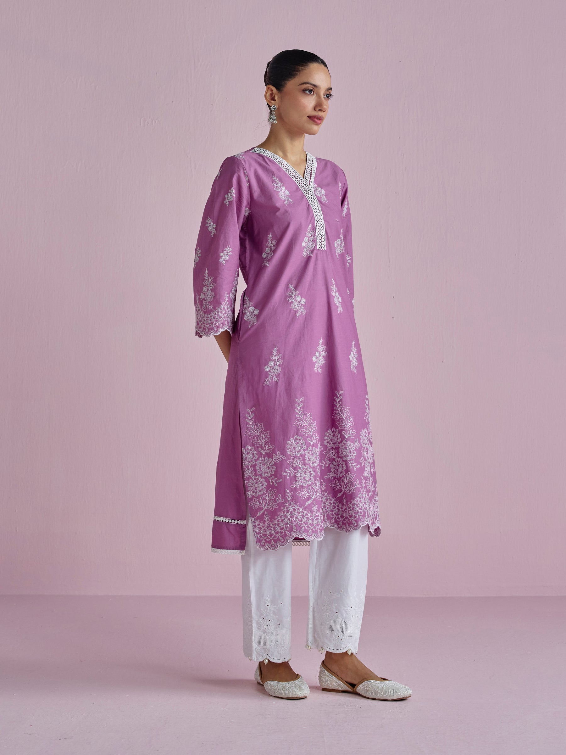 Adeera Supima Cotton Grape Kurta Set
