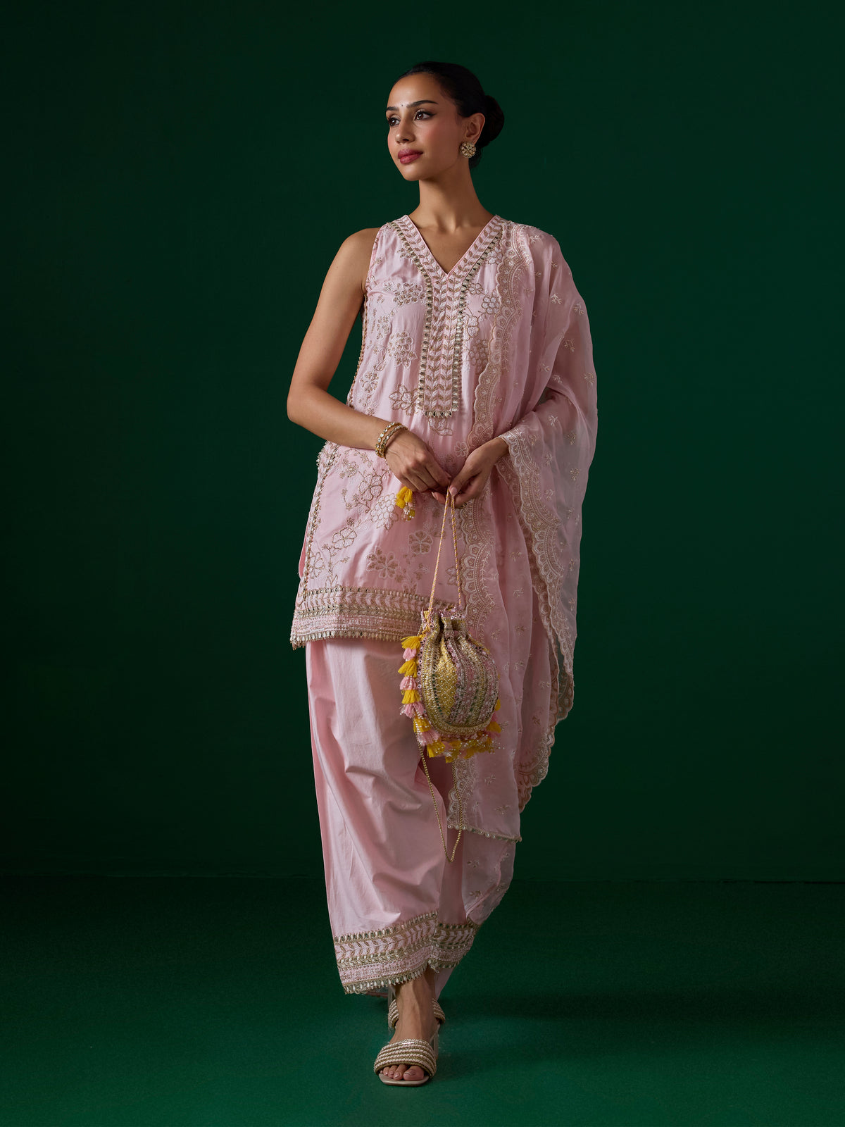 Jivara Supima Cotton Pink Kurta Set