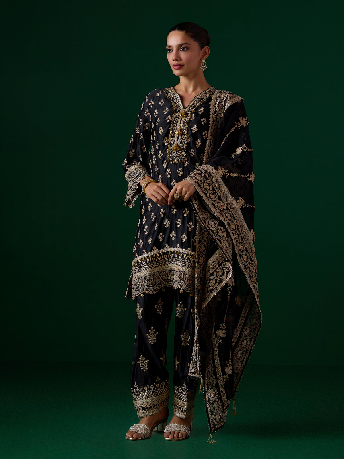 Elira Cupro Black Kurta Set