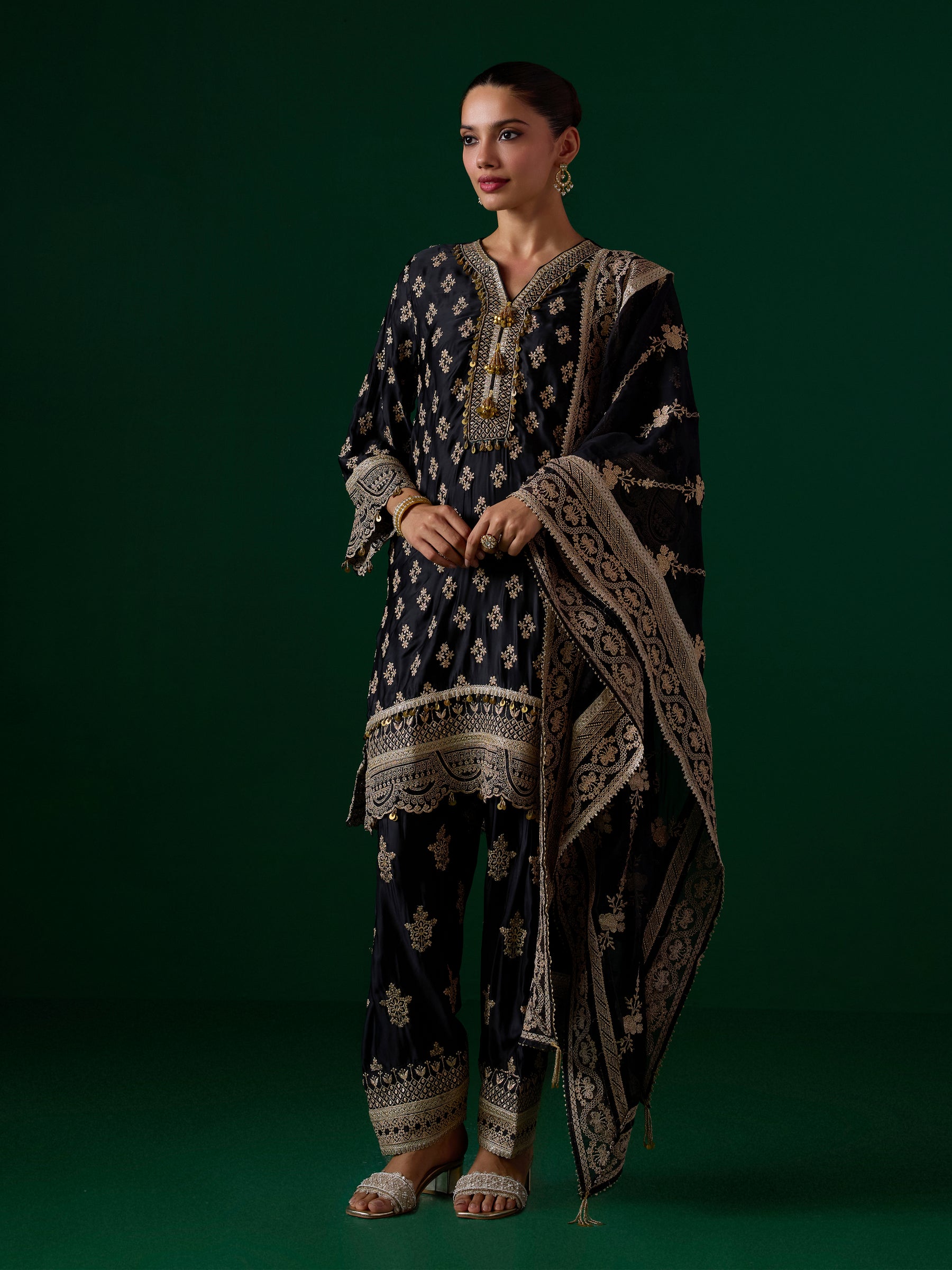 Elira Cupro Black Kurta Set