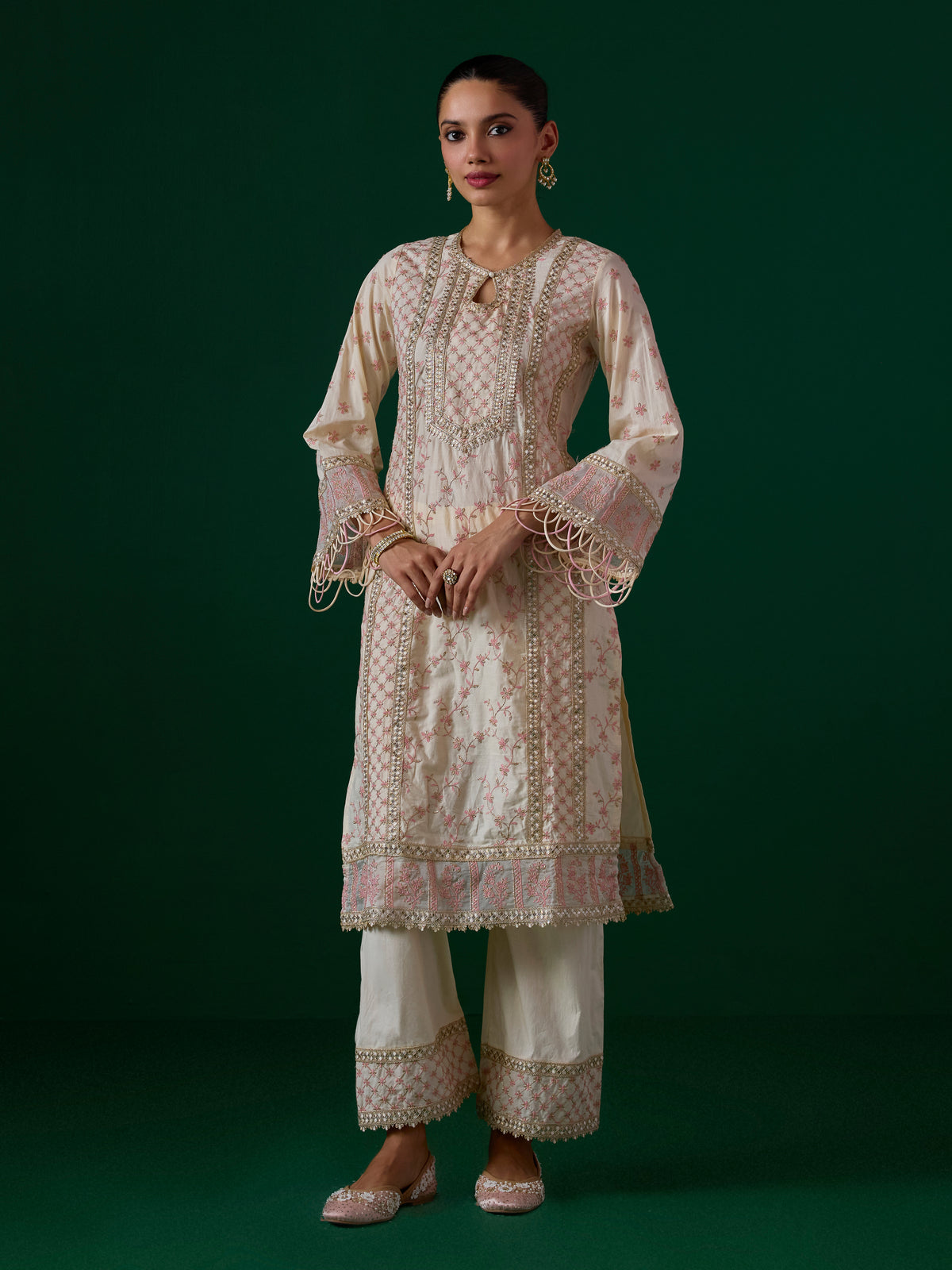 Briti Supima Cotton Off White Kurta Set