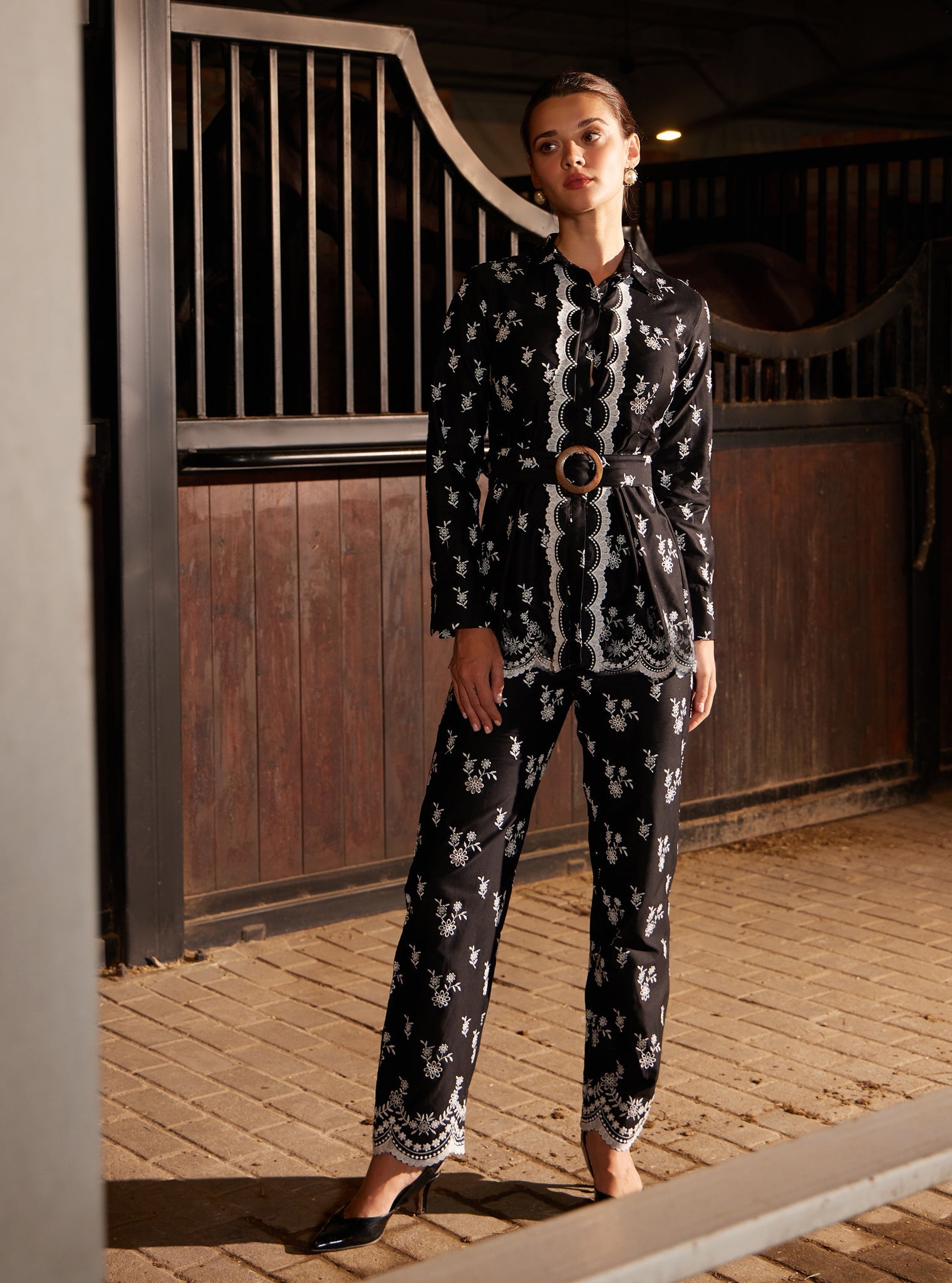 Mulmul Pima Daphne Black Pant