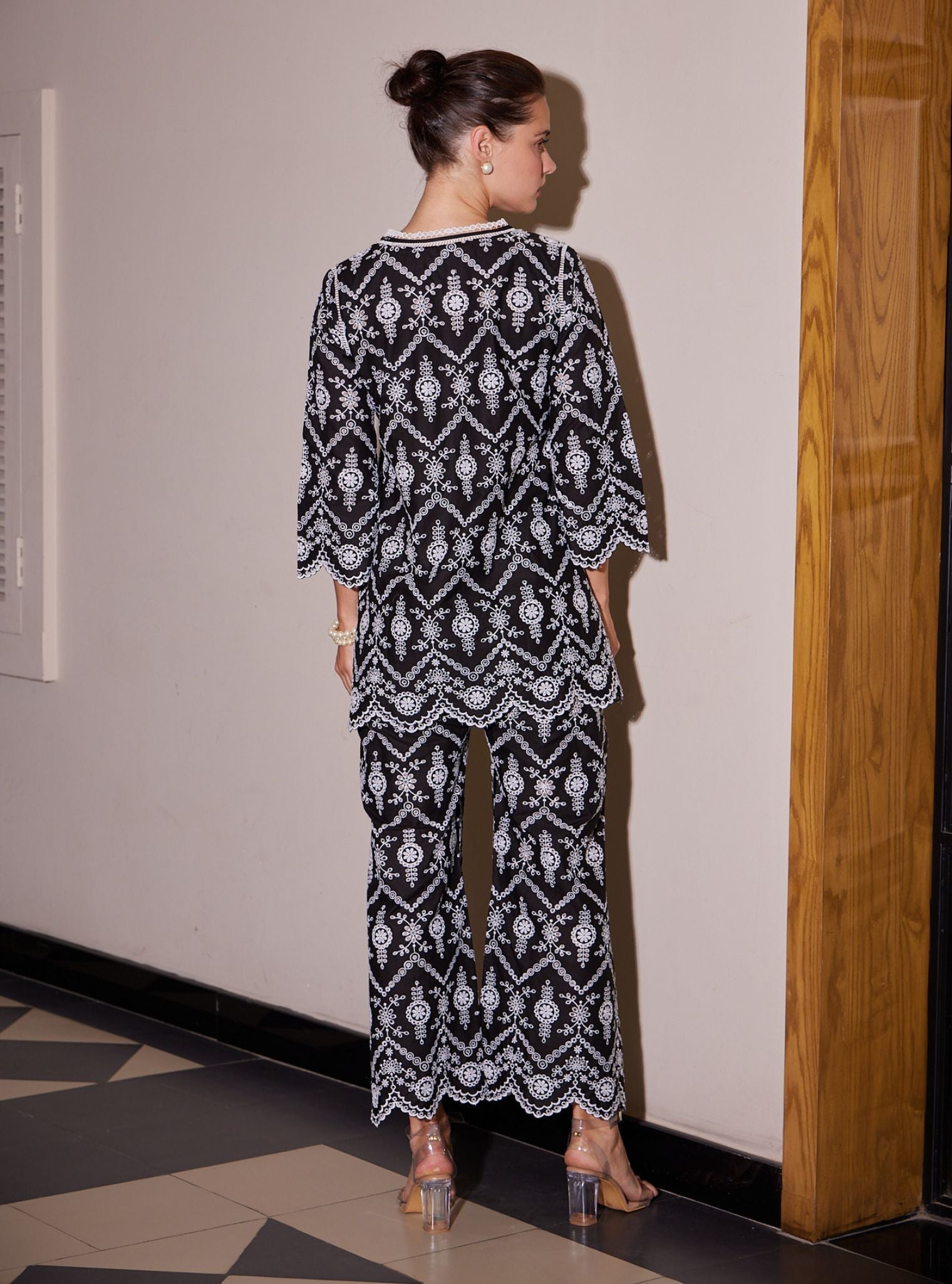 Evelyn Bell Bottom Black Pant