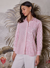 Mulmul Cotton Clio Pink Shirt