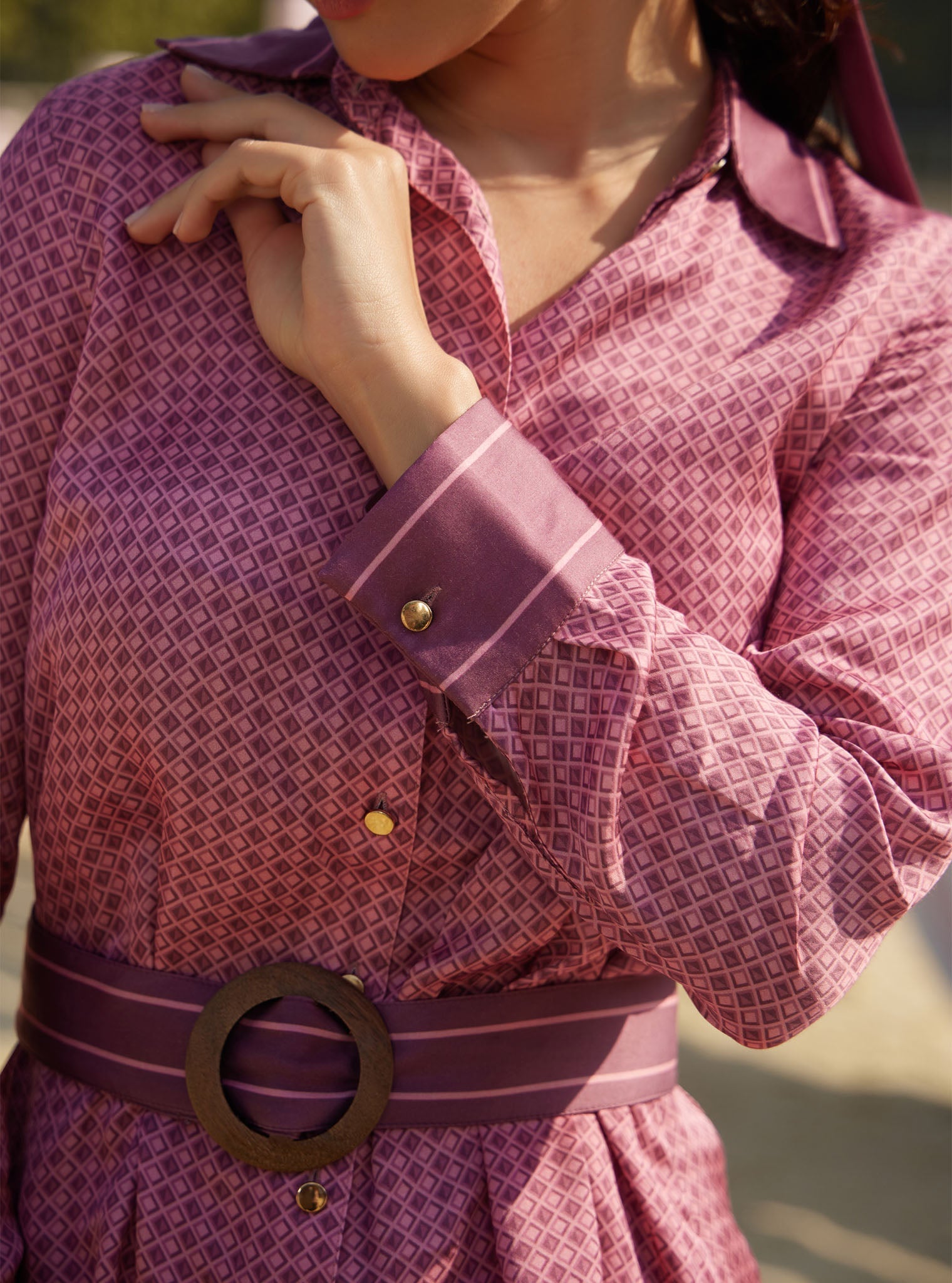 Mulmul Cupro Printed Eos Pink Top