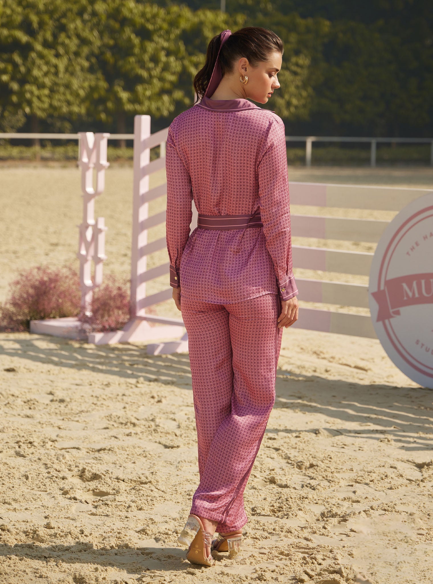 Mulmul Cupro Print Eos Pink Pant