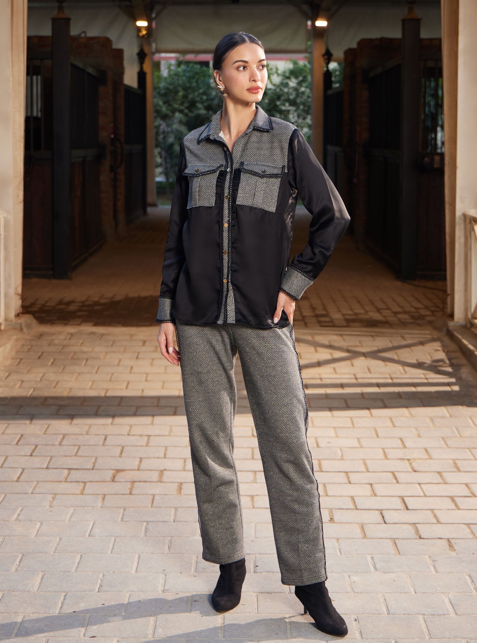 Elpis Modal Satin Black Top