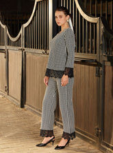 Mulmul Houndstooth Hestia Black Top with Mulmul Houndstooth Hestia Black Pant