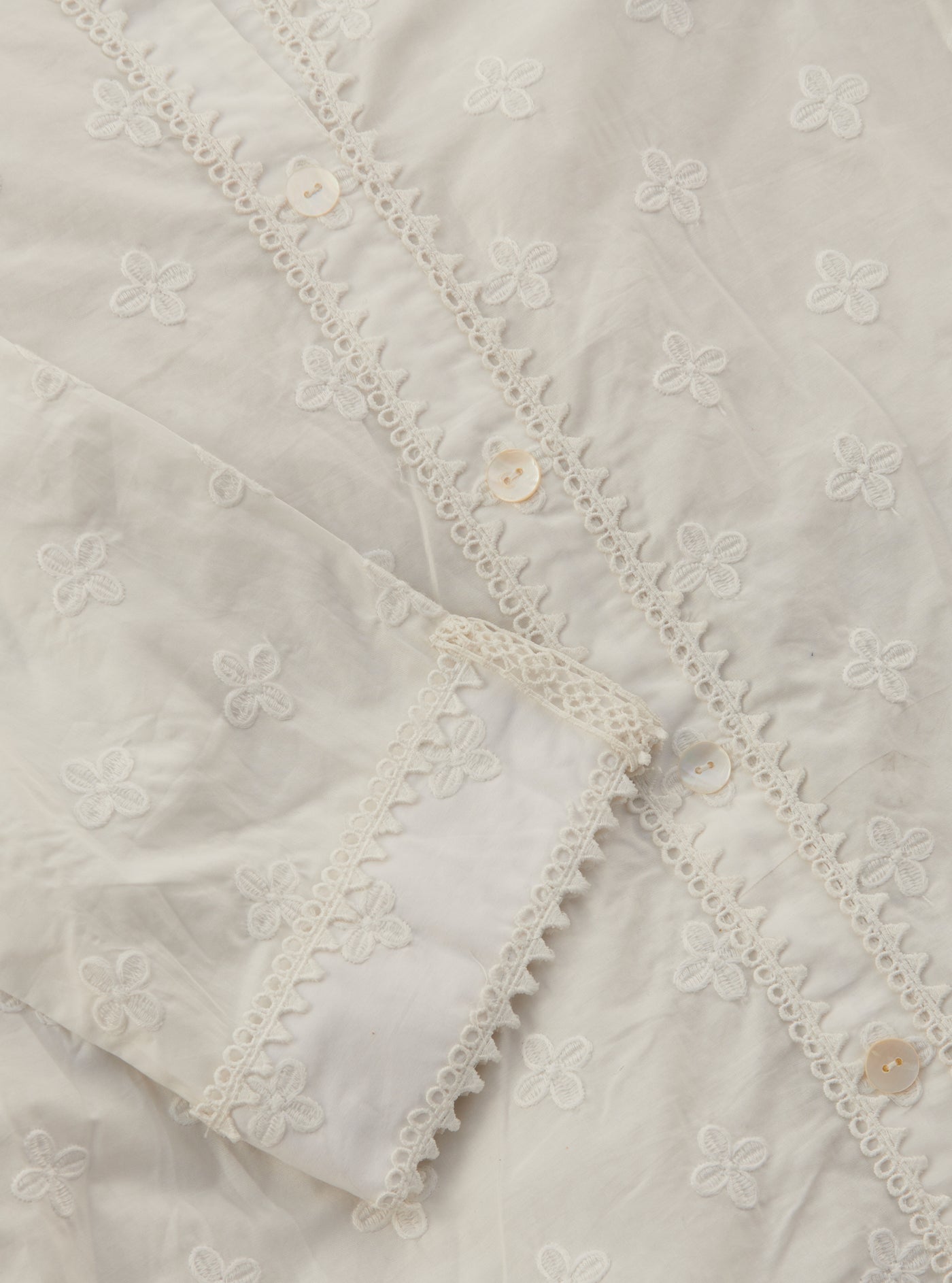 Mulmul Supima Cotton Ruffle White Pant main image 0