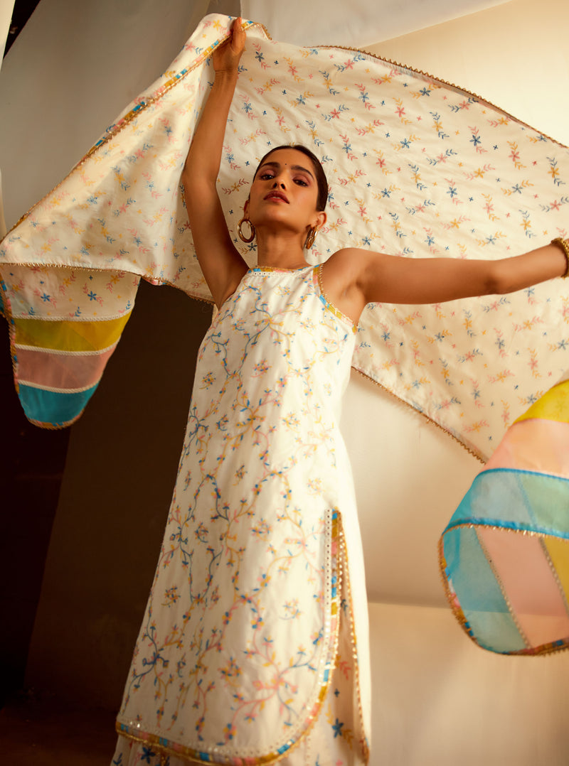 Mulmul Supima Cotton Makayla Off White Kurta