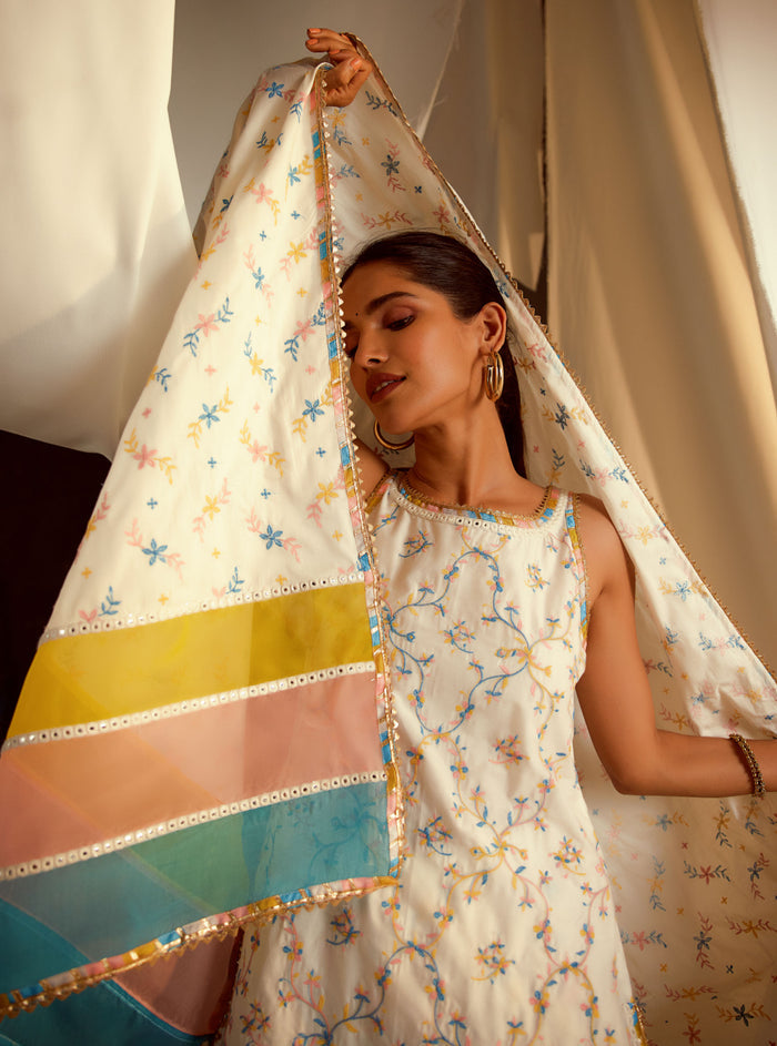 Mulmul Cotton Makayla Off White Kurta