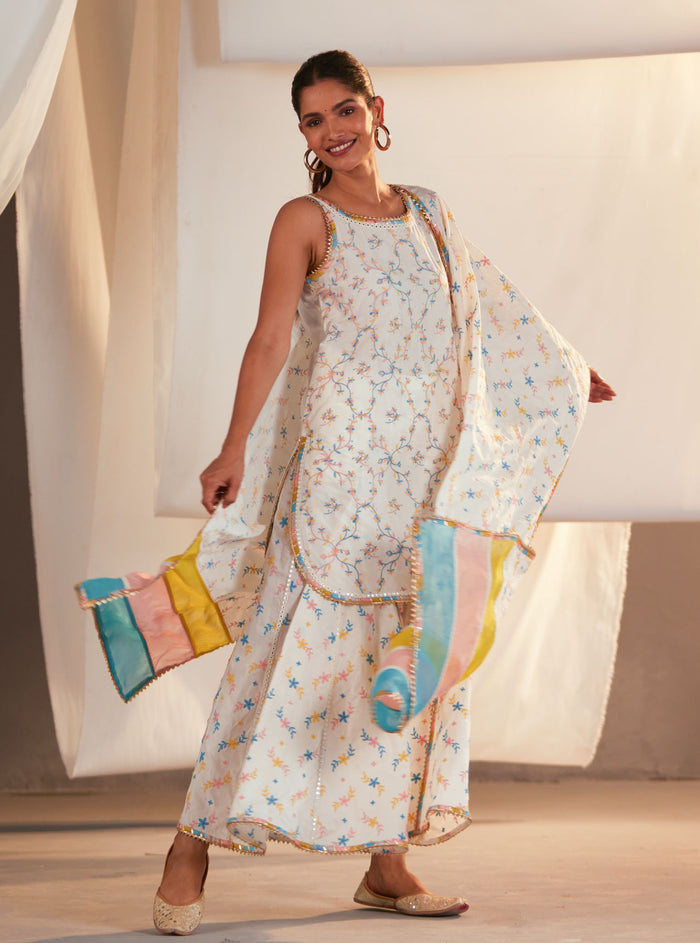 Mulmul Cotton Makayla Off White Kurta