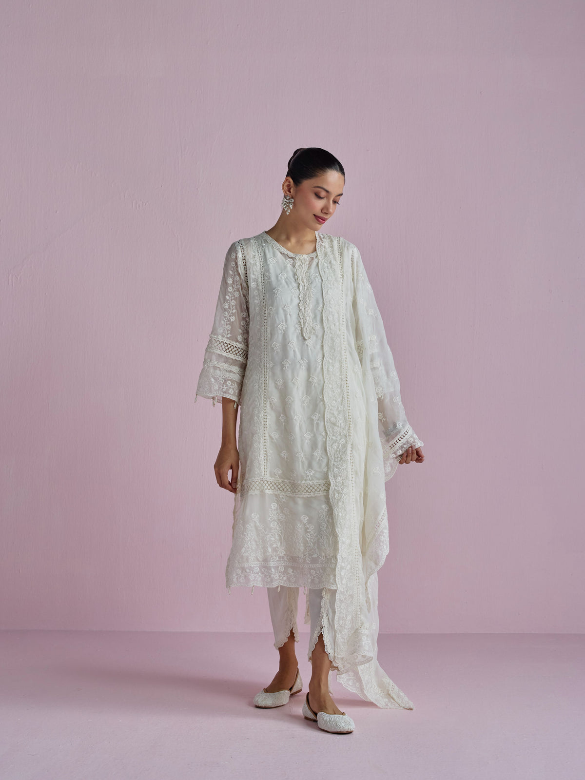 Yani Organza Off White Kurta Set