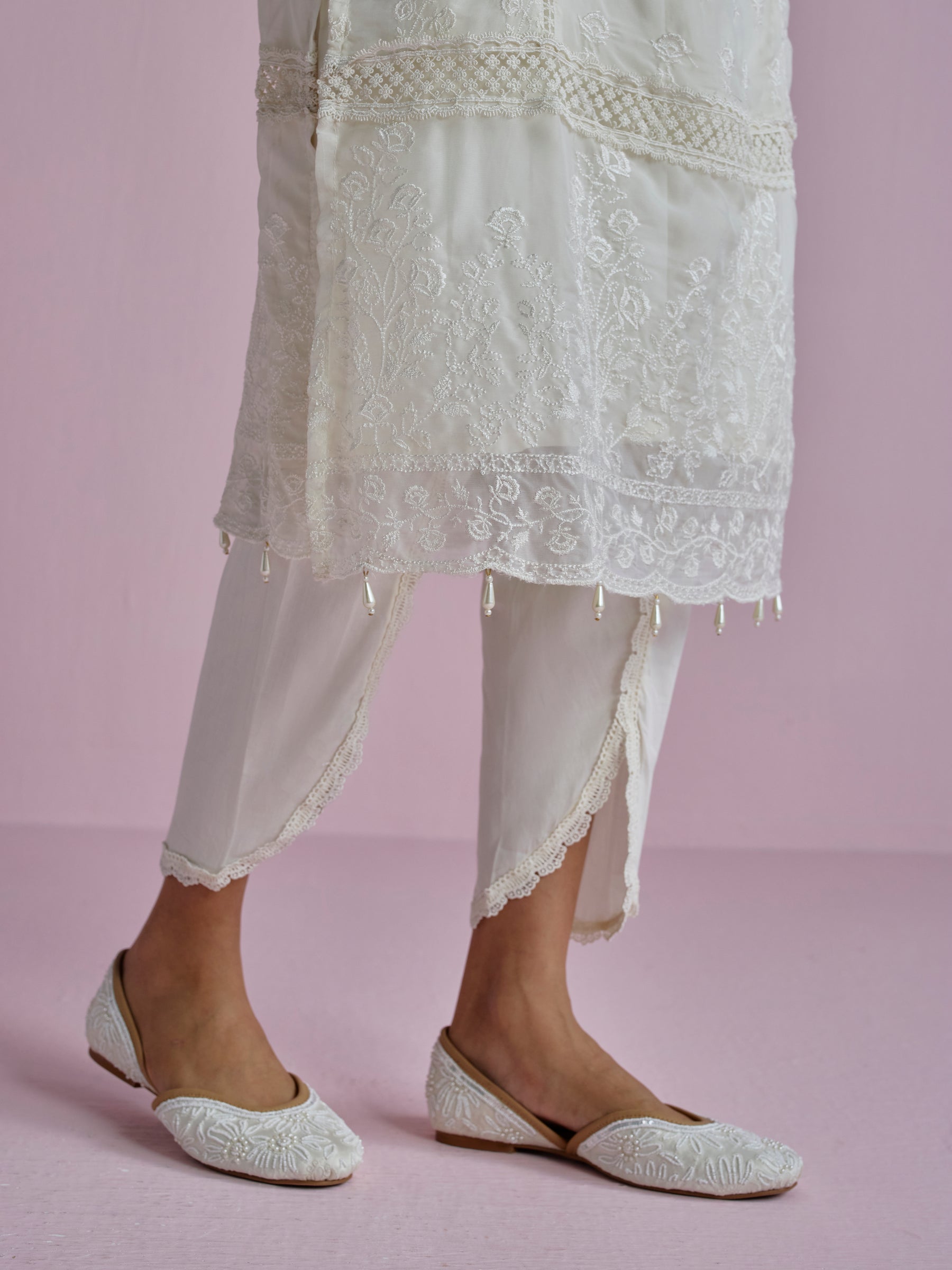 Yani Organza Off White Kurta Set