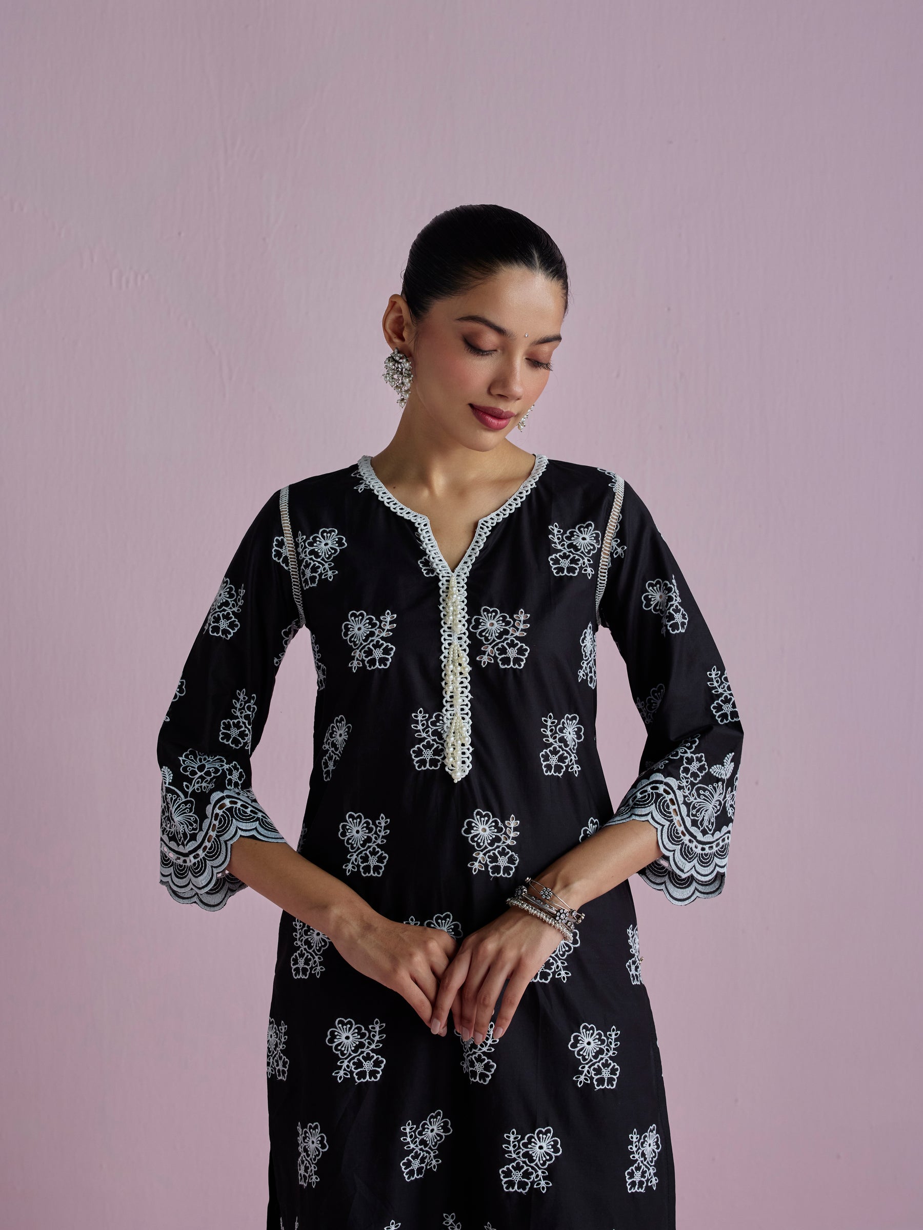 Risha Supima Cotton Black Kurta Set