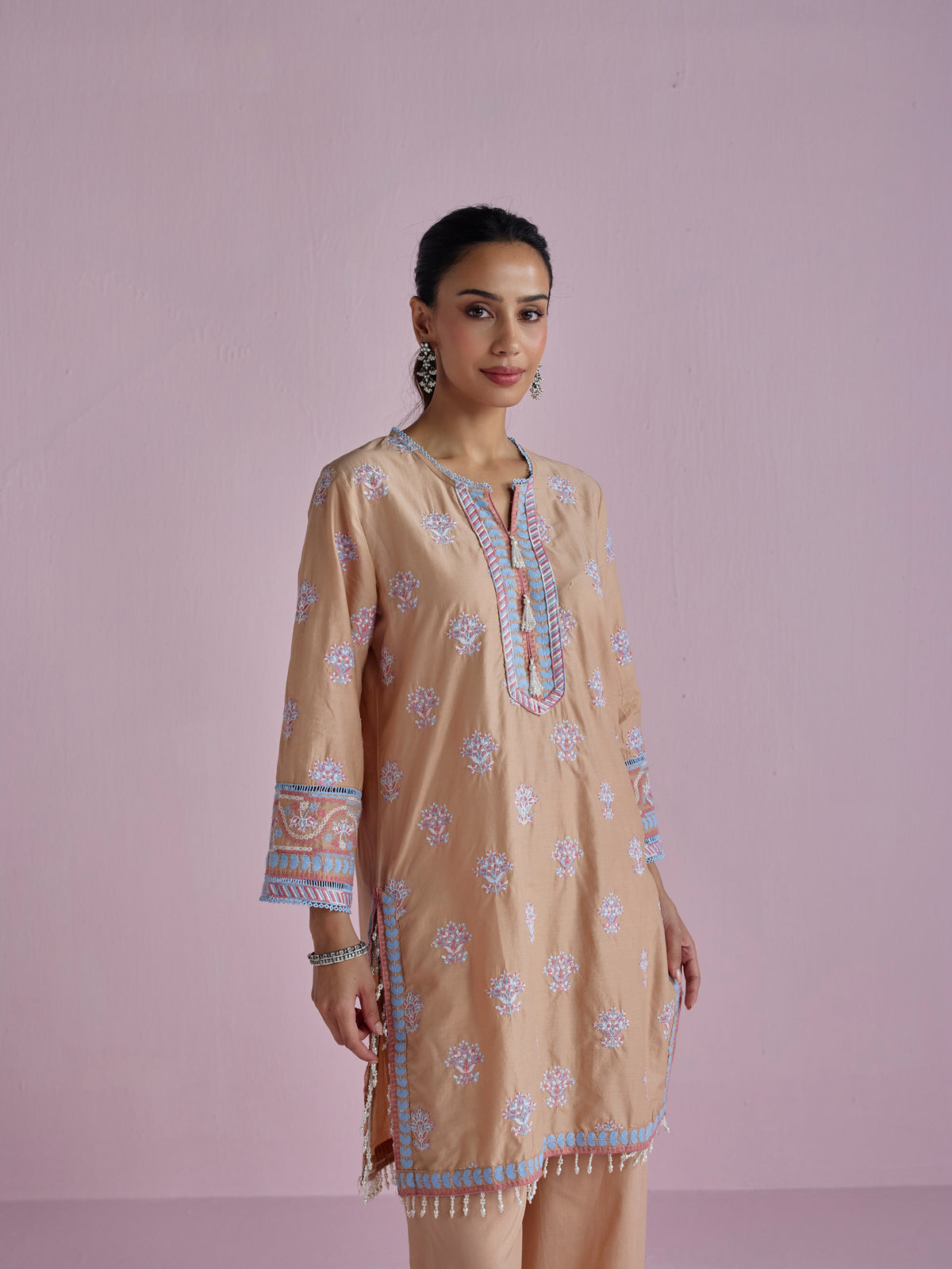 Amoli Supima Cotton Caramel Brown Kurta Set