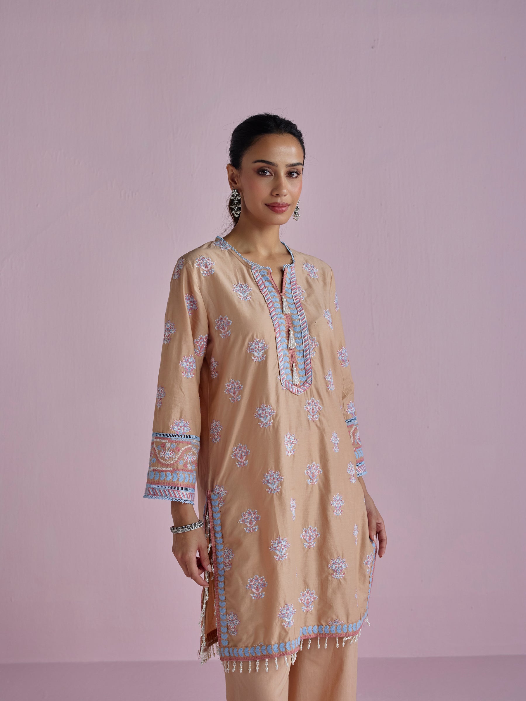 Amoli Supima Cotton Caramel Brown Kurta Set