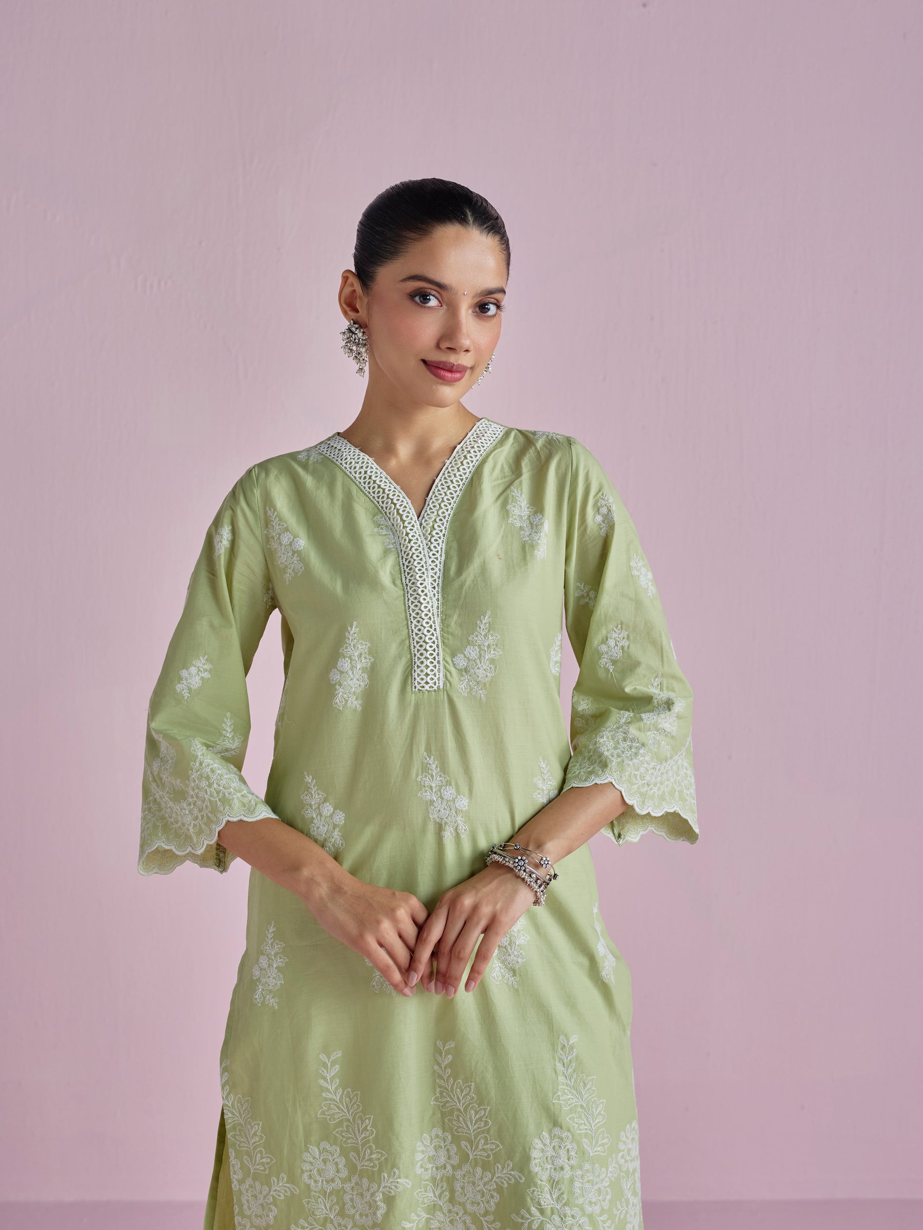 Moon light Supima Cotton Green Kurta Set