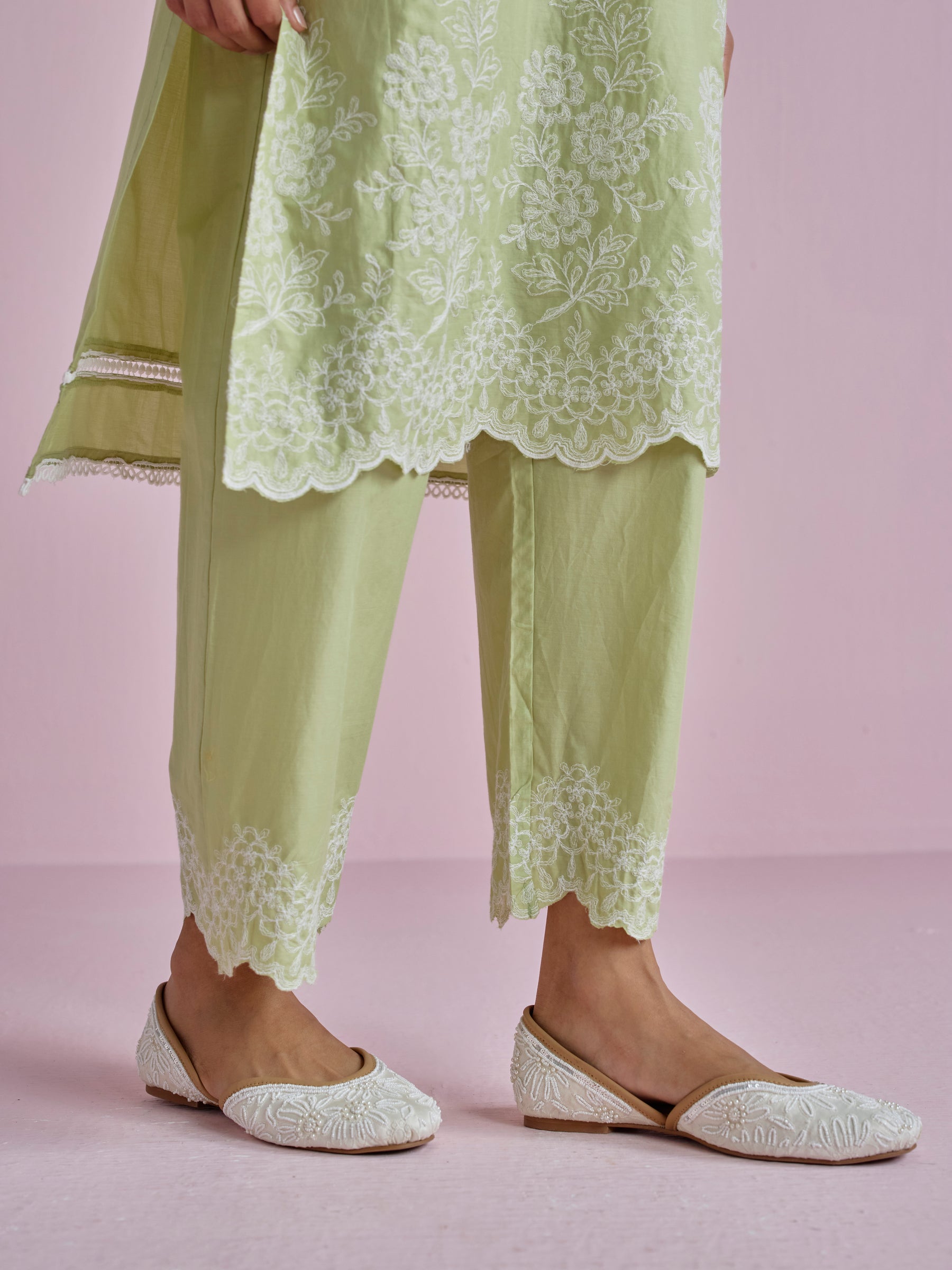 Moon light Supima Cotton Green Kurta Set