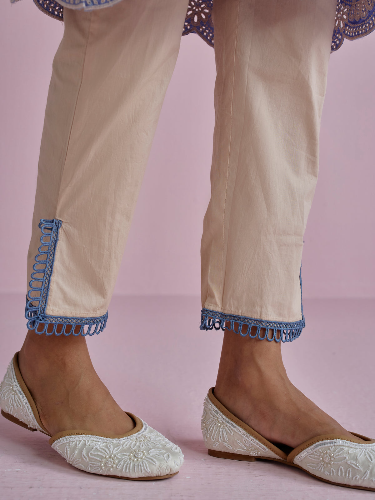 Leniya Supima Cotton Denim Kurta Set