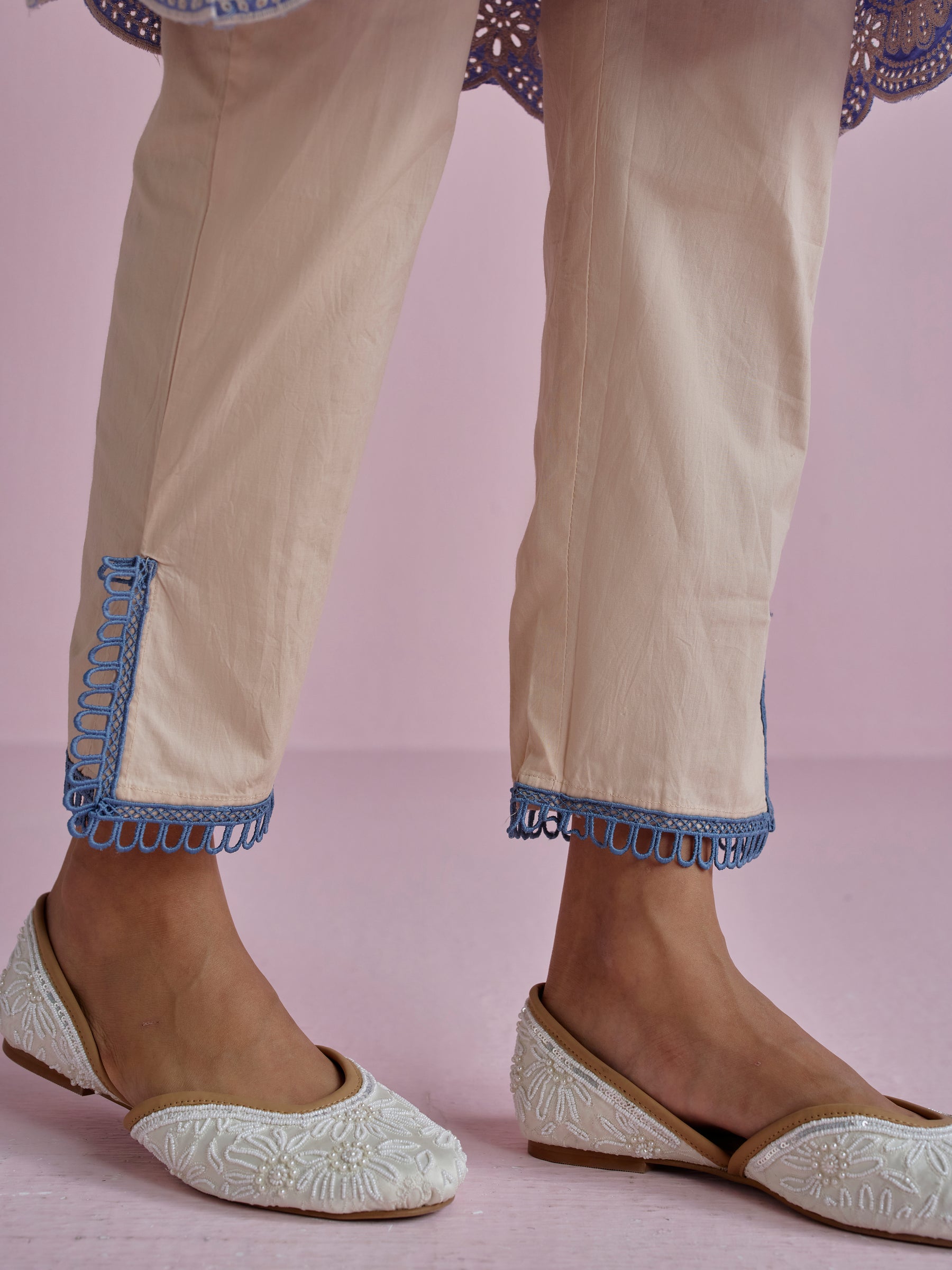 Leniya Supima Cotton Denim Kurta Set