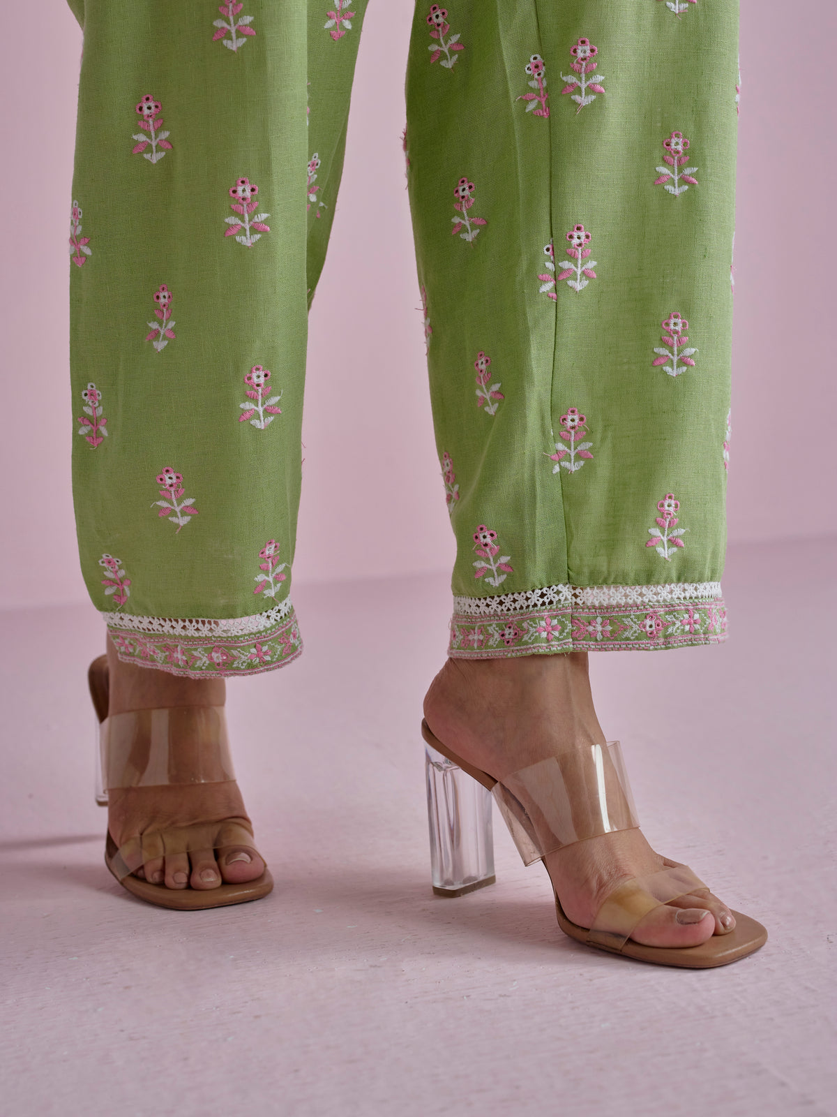 Zano Linen Green Kurta Set