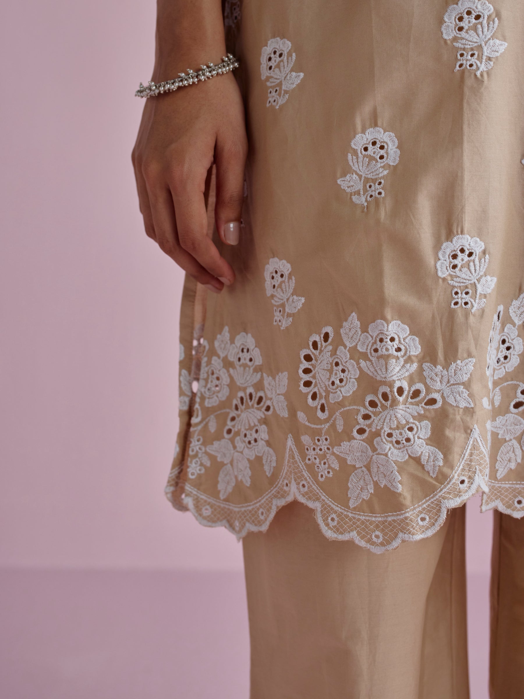 Avo Supima Cotton Beige Kurta Set